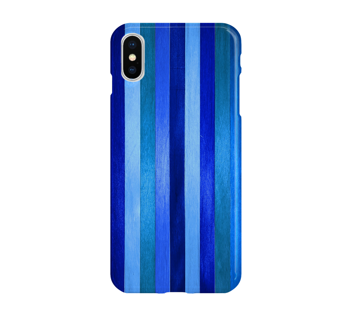 Blue striped phone case on a white background