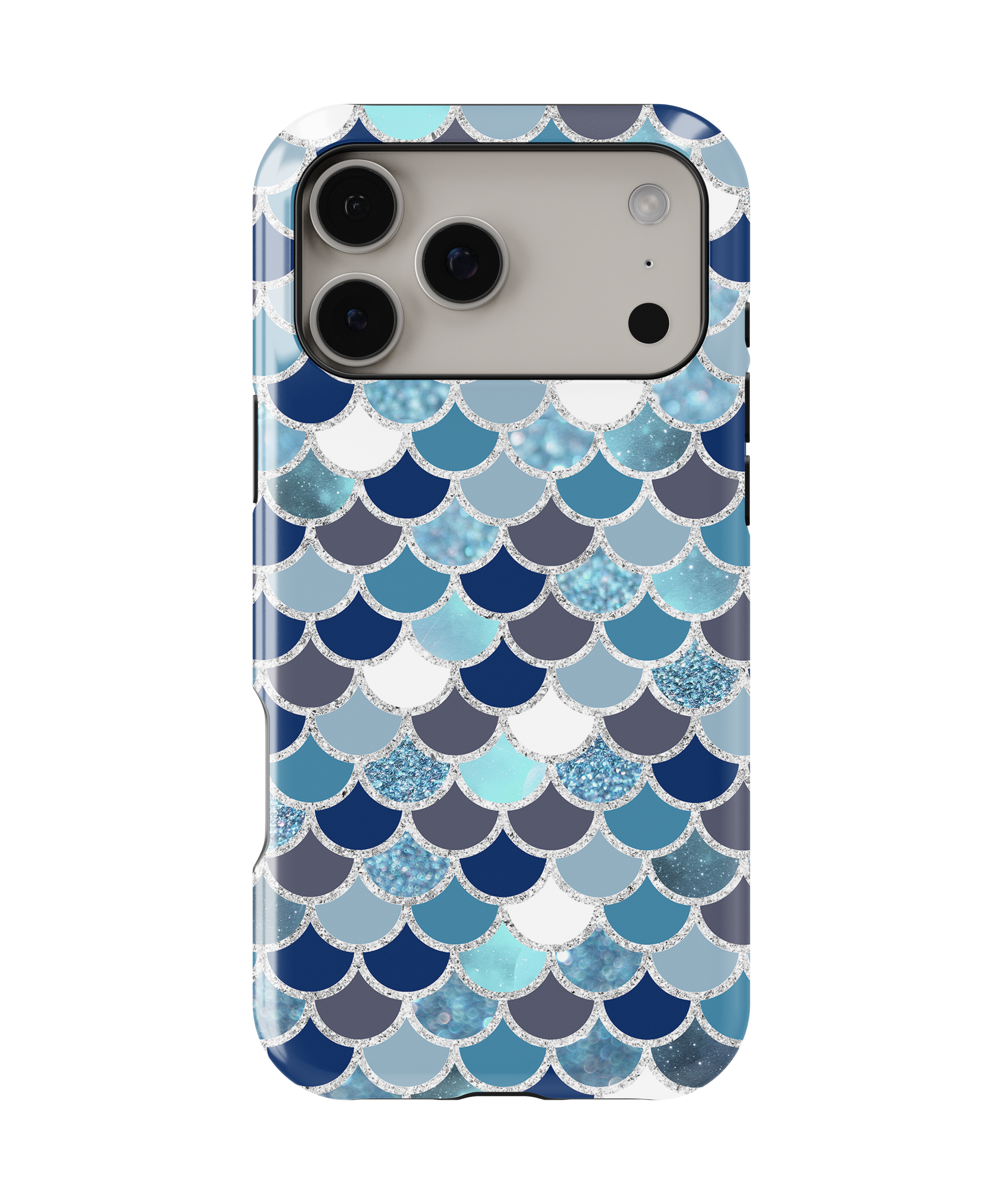 Blue & White Mermaid Scale - iPhone