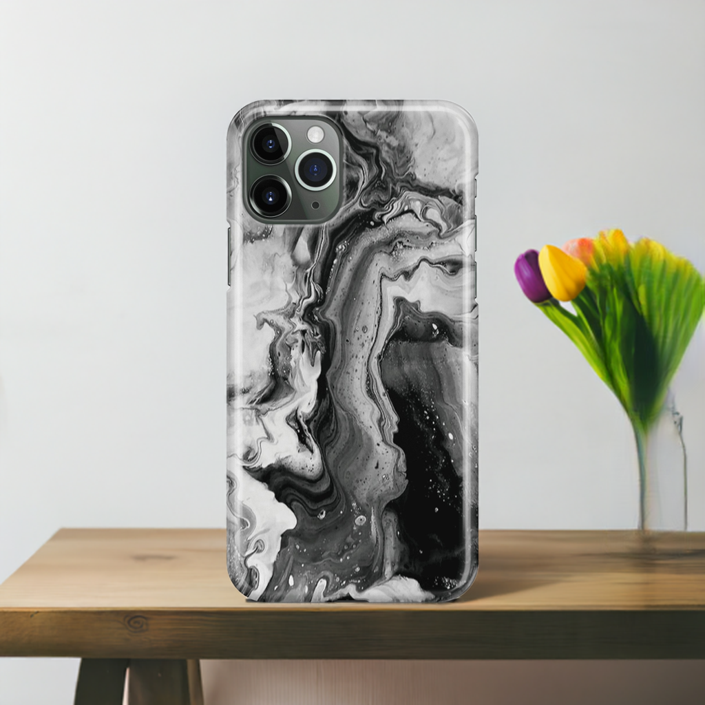 White & Black Marble - iPhone