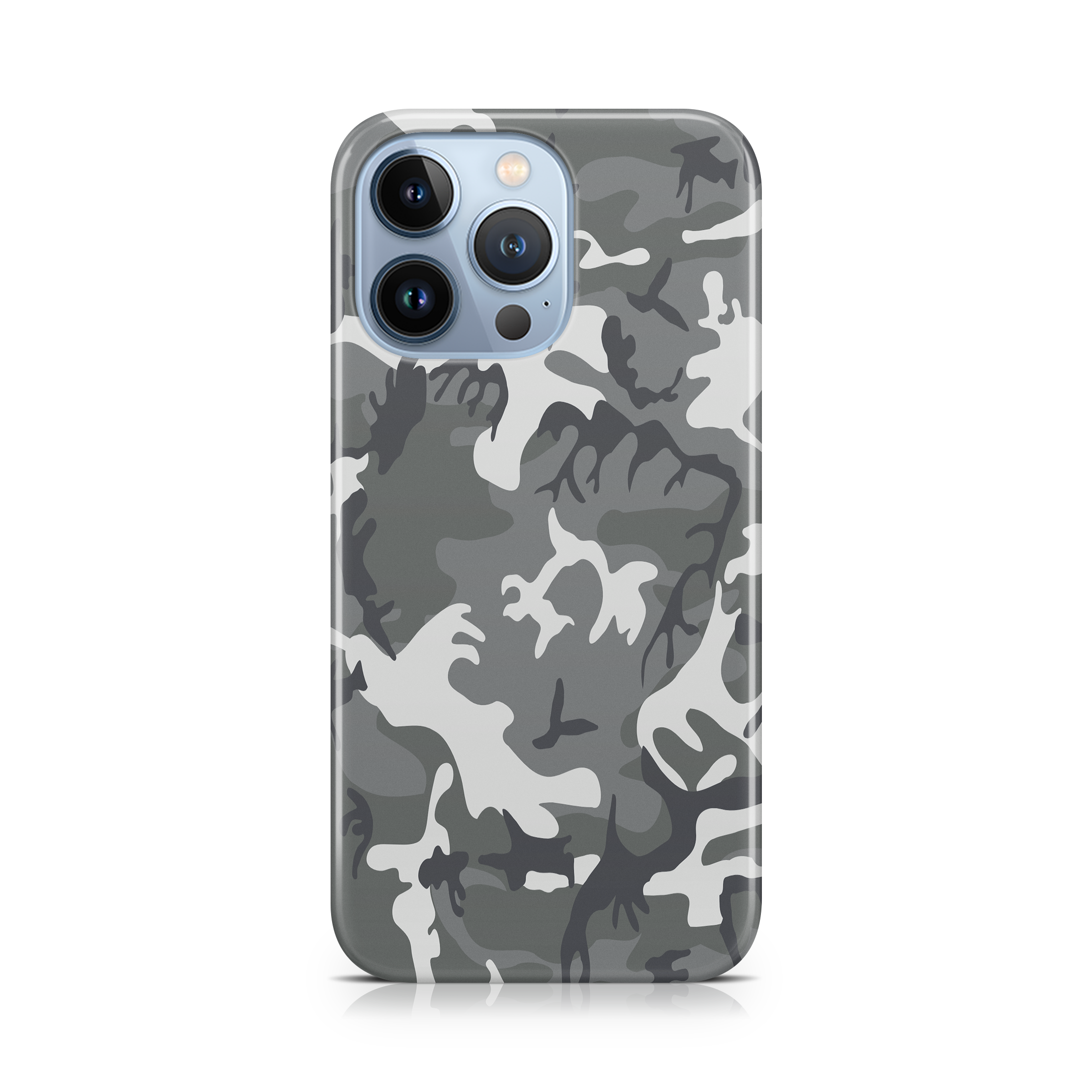 Camouflage phone case on a white background