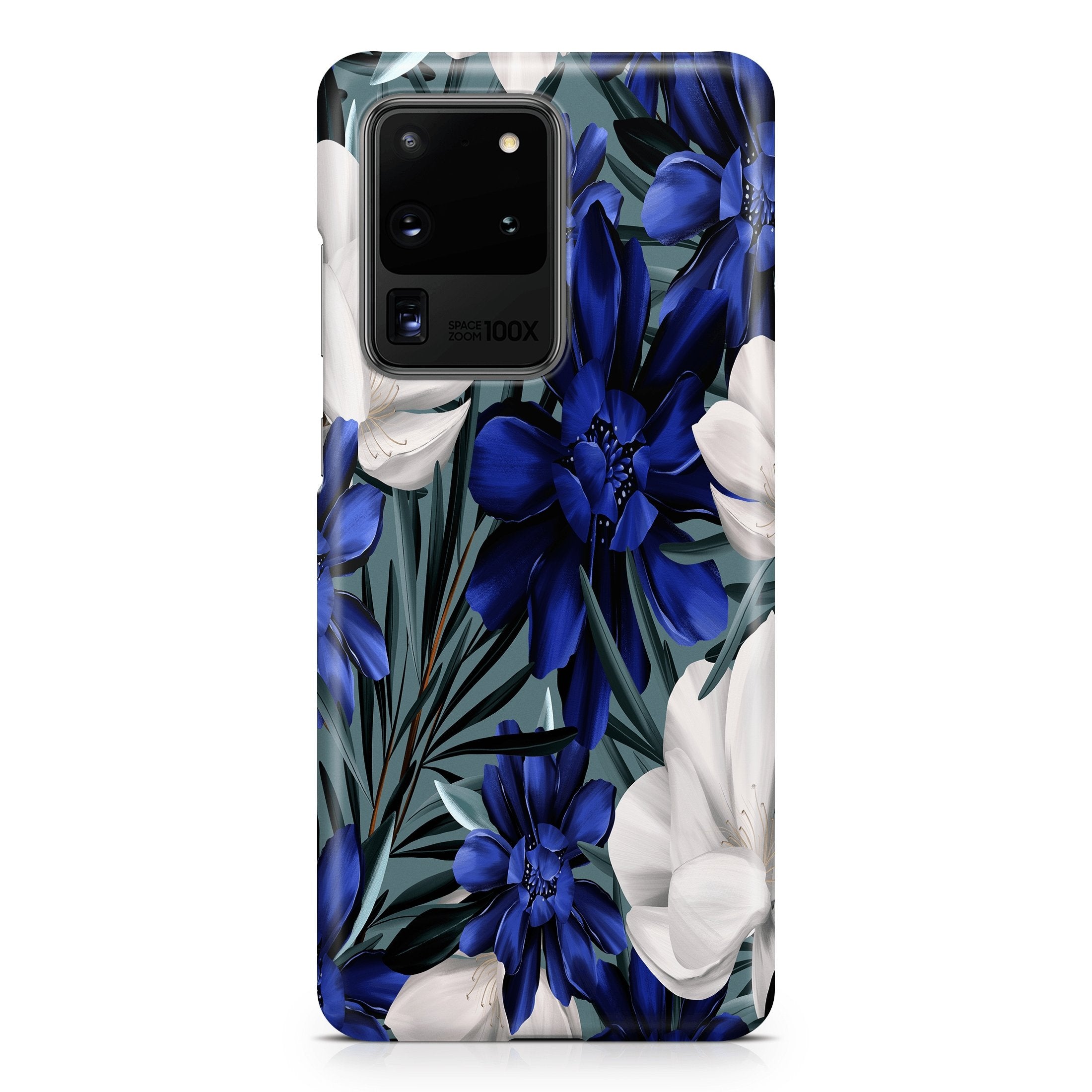 Blue Floral - Samsung phone case designs by CaseSwagger
