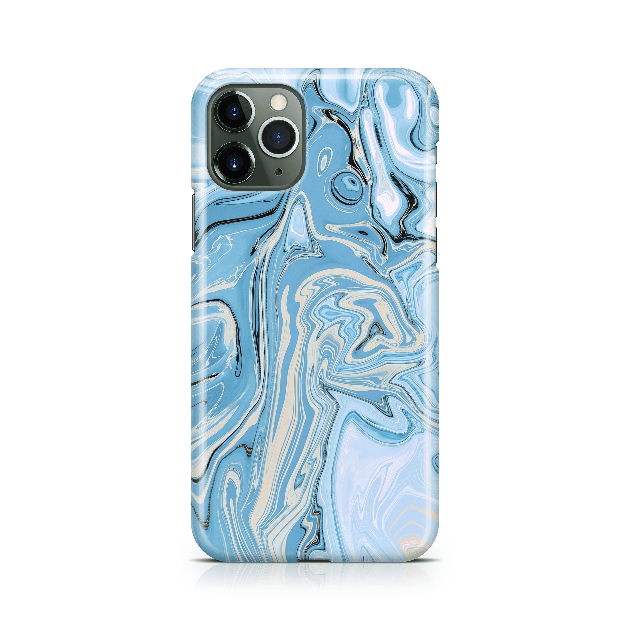 Blue & Creme Agate - iPhone phone case designs by CaseSwagger