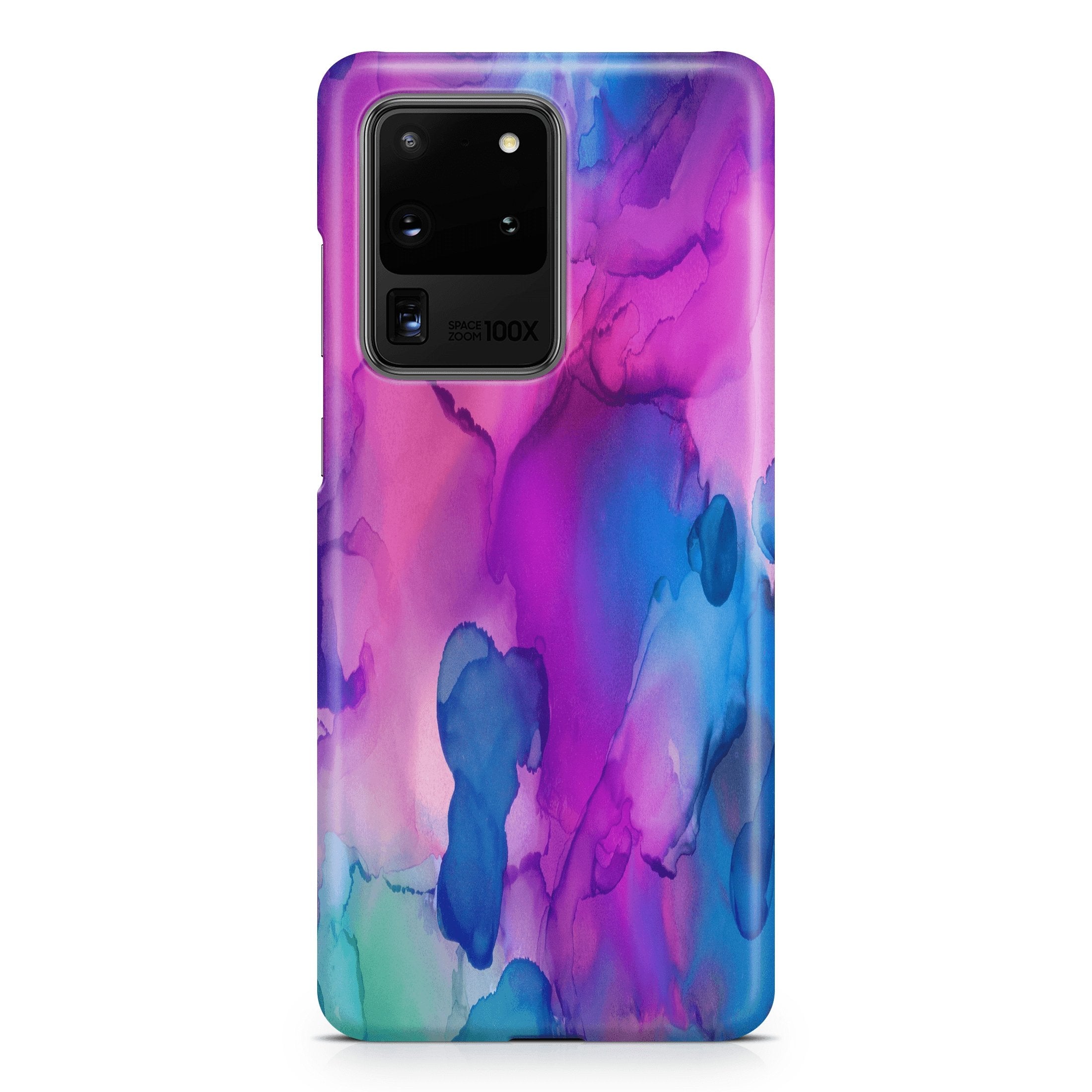 Pink & Blue InkDeco - Samsung phone case designs by CaseSwagger