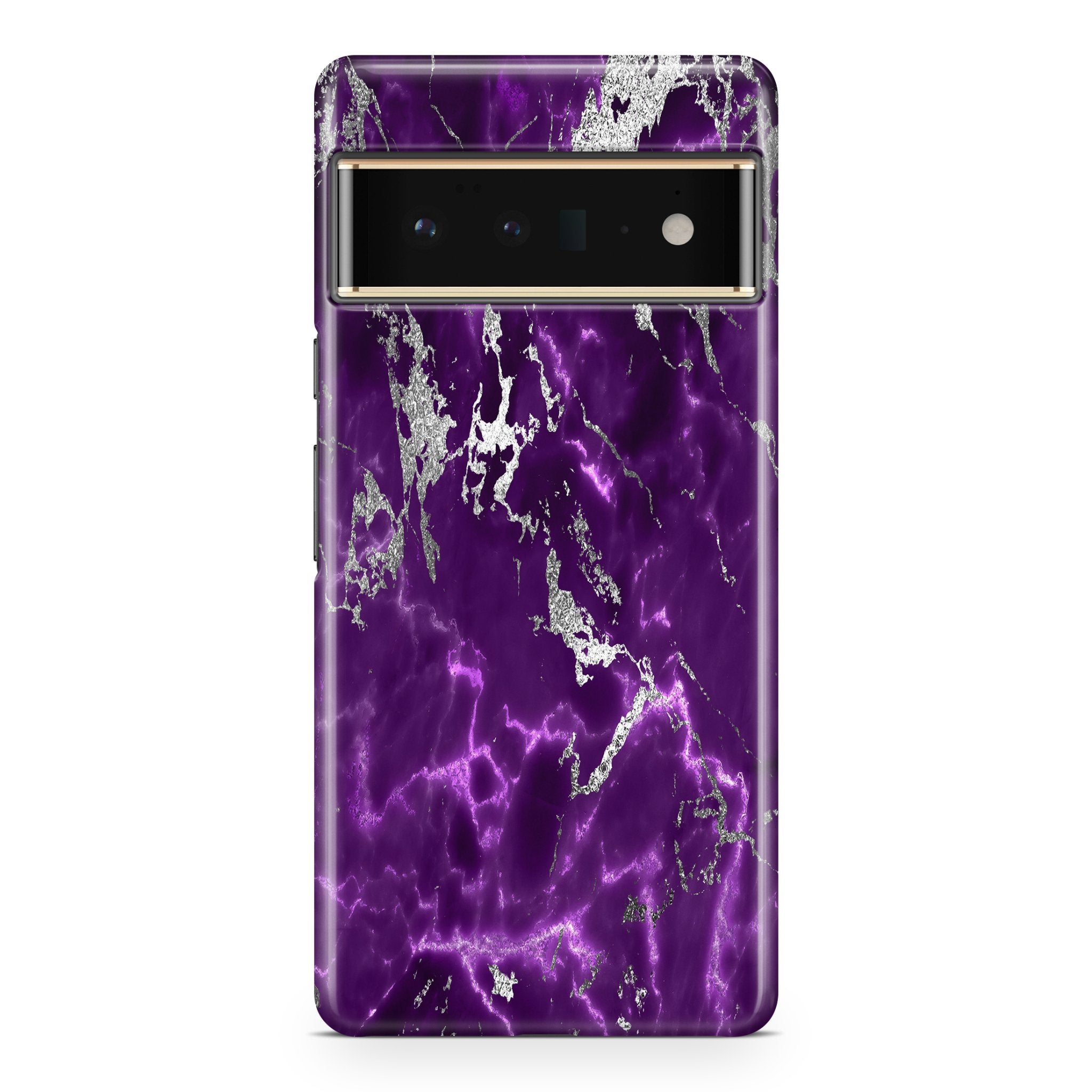 Purple & Silver Marble II - Google phone case designs by CaseSwagger