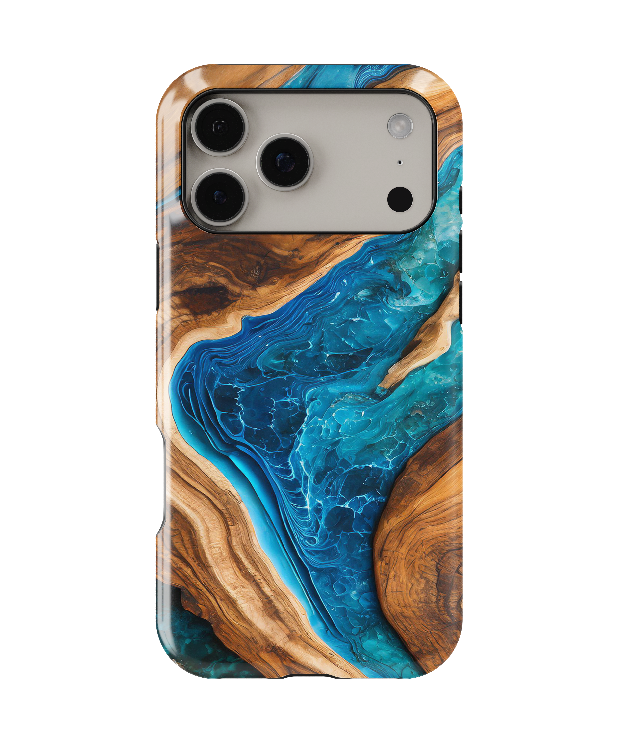 Blue Resin & Wood - iPhone