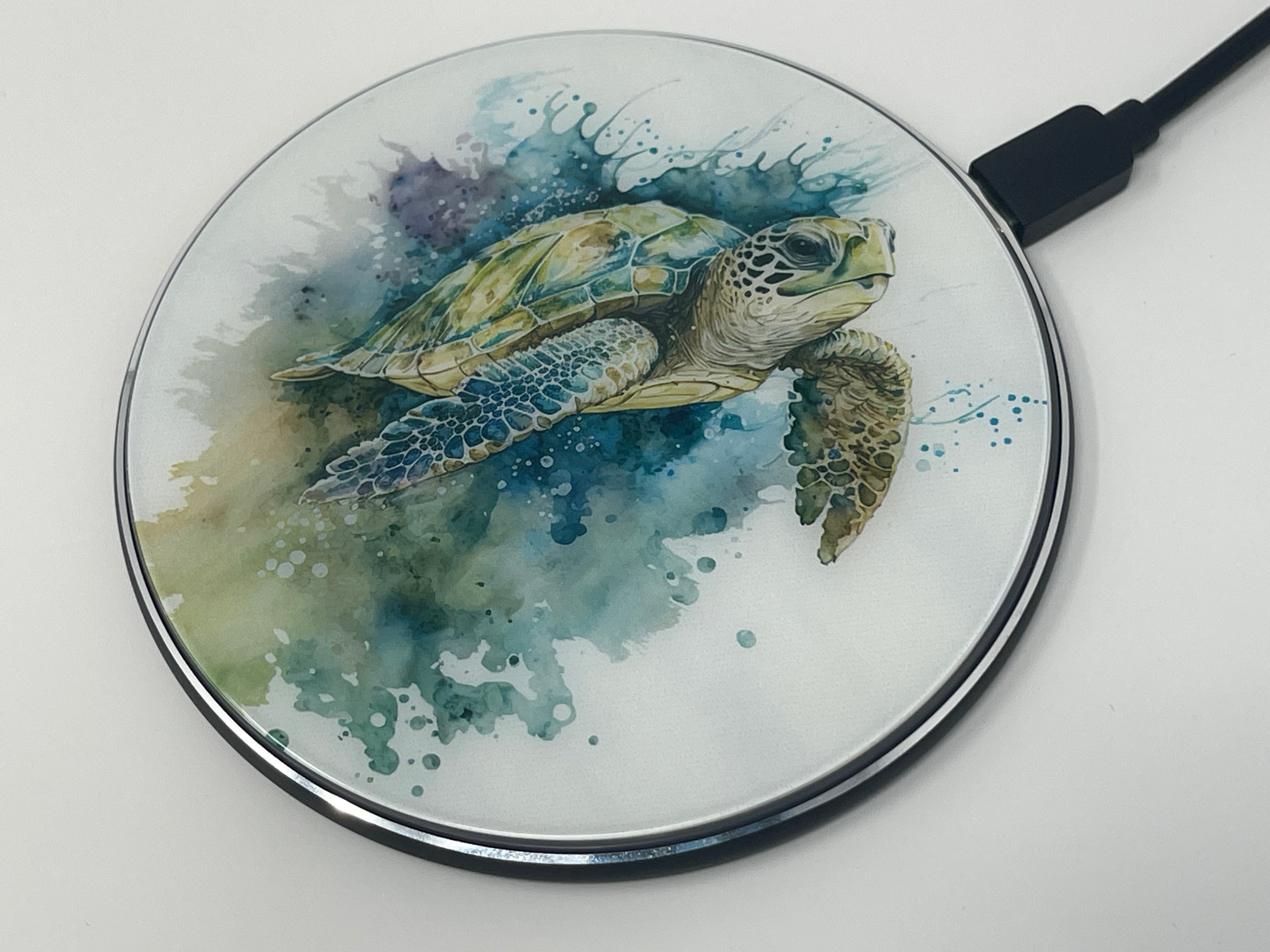 Sea Turtle II Wireless Charger phone case designs by CaseSwagger