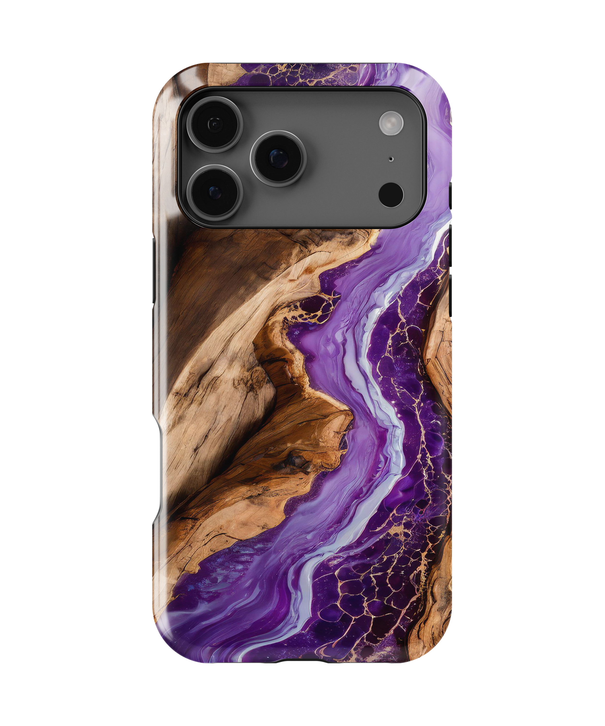 Purple Resin & Wood - iPhone