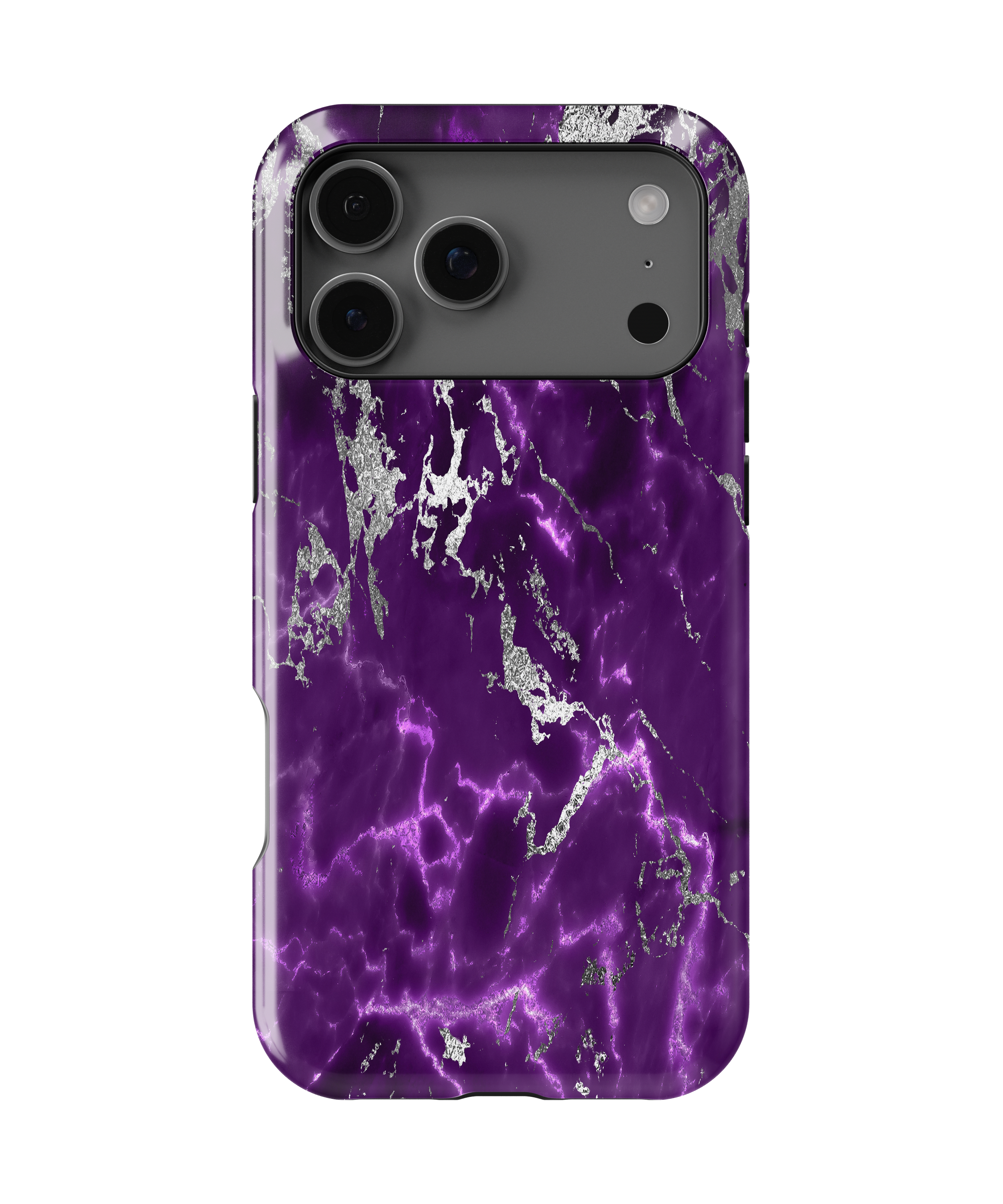 Purple & Silver Marble II - iPhone