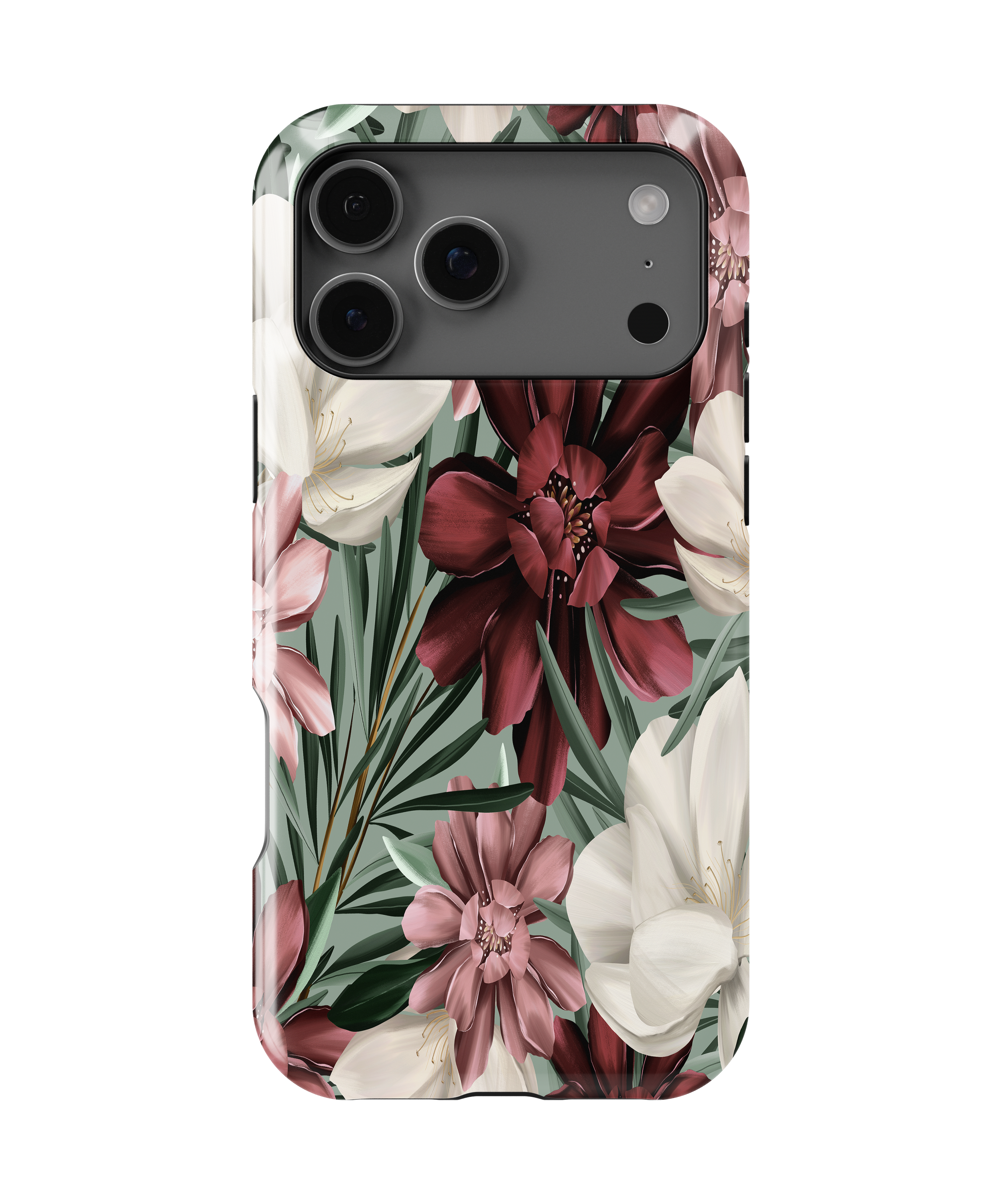 Red & Pink Floral - iPhone