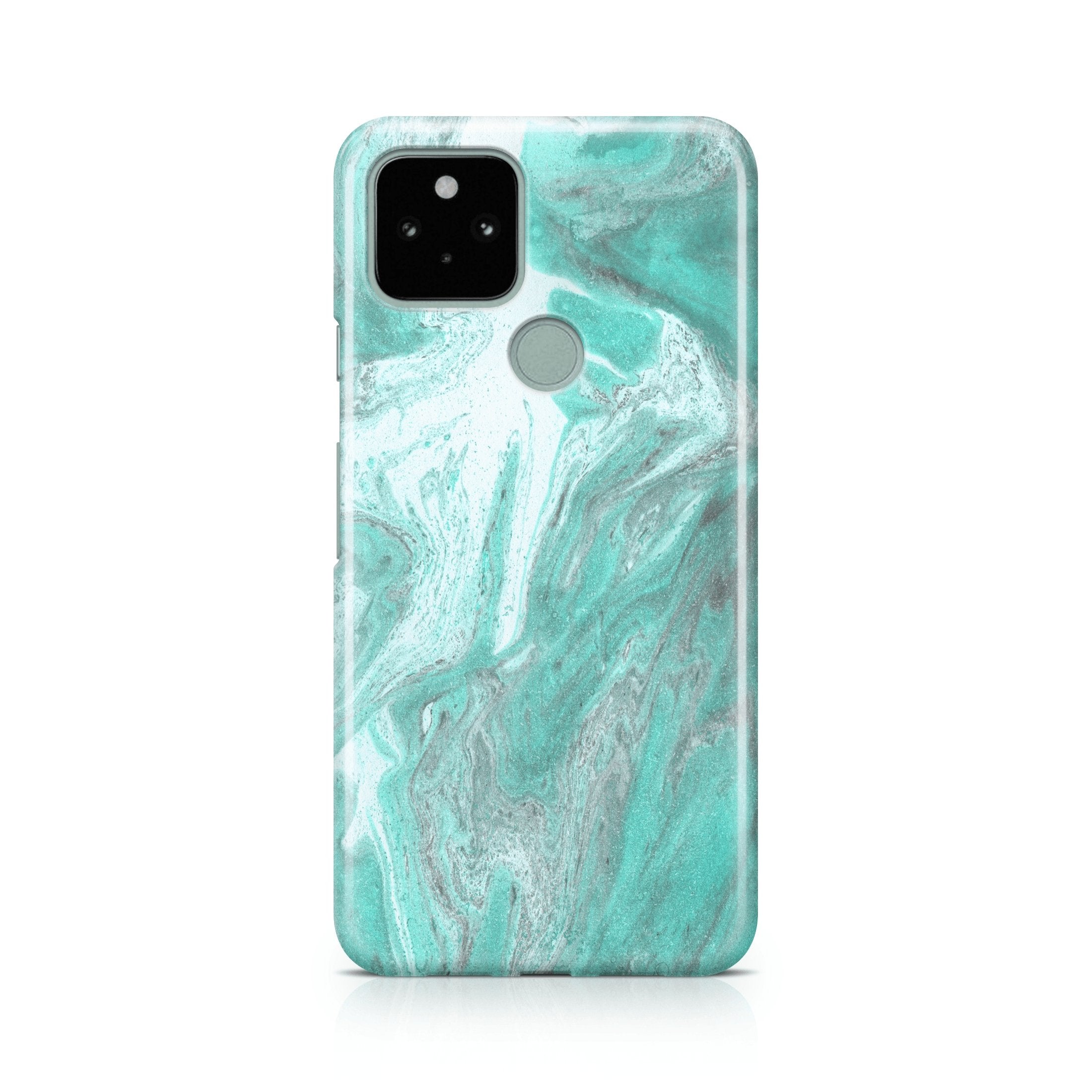 Aqua Green Marble - Google phone case designs by CaseSwagger