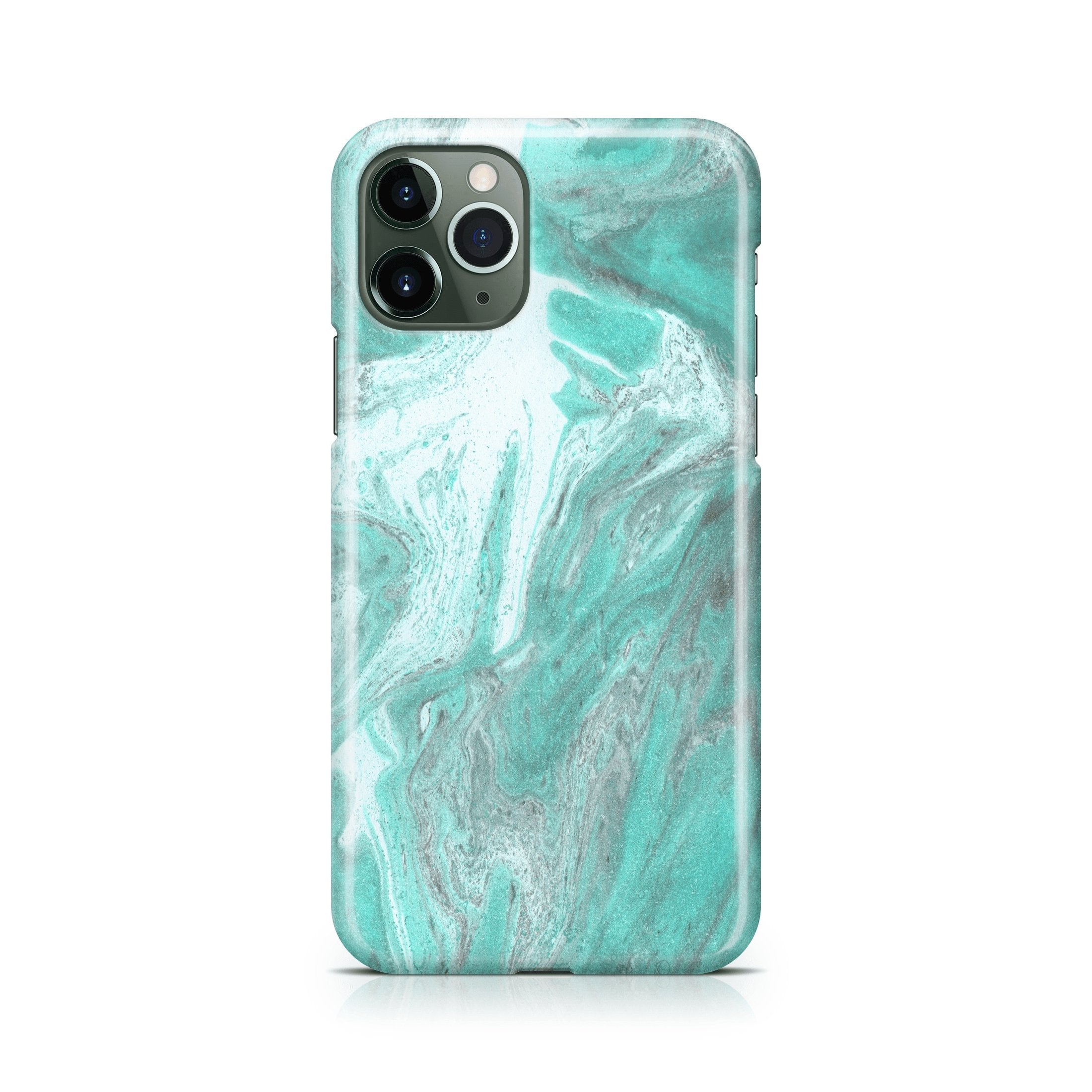Aqua Green Marble - iPhone phone case designs by CaseSwagger