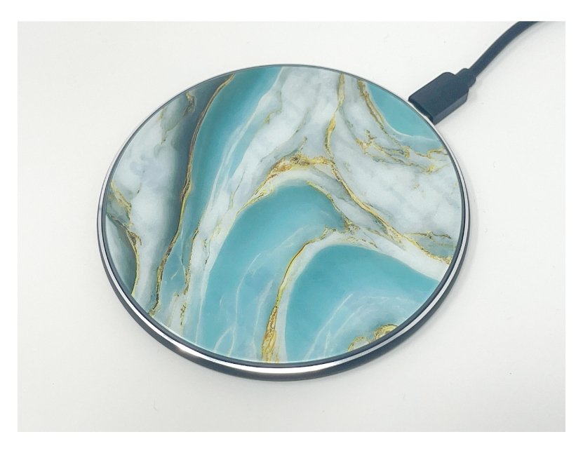 Baby Blue Marble Wireless Charger phone case designs by CaseSwagger