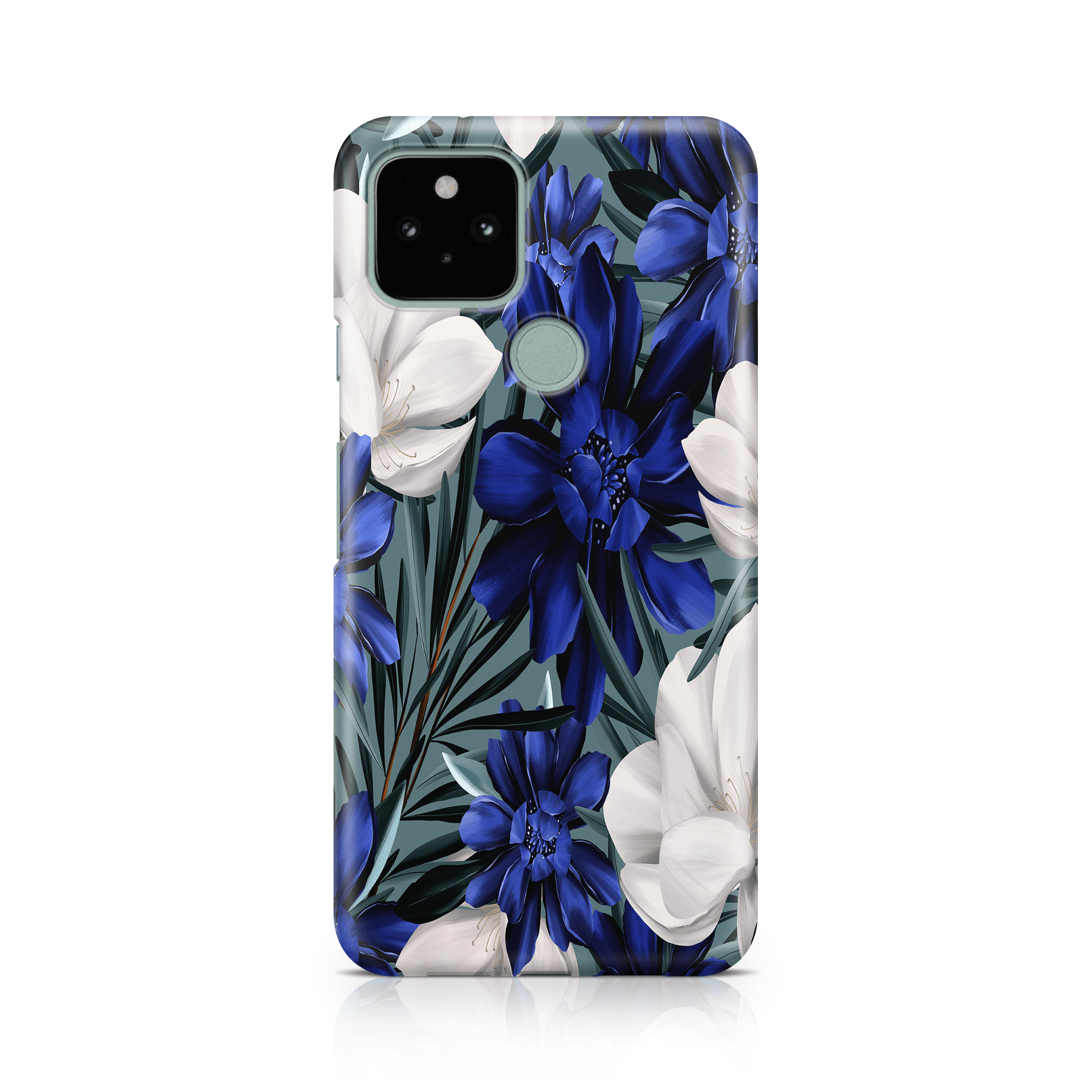 Blue Floral - Google phone case designs by CaseSwagger