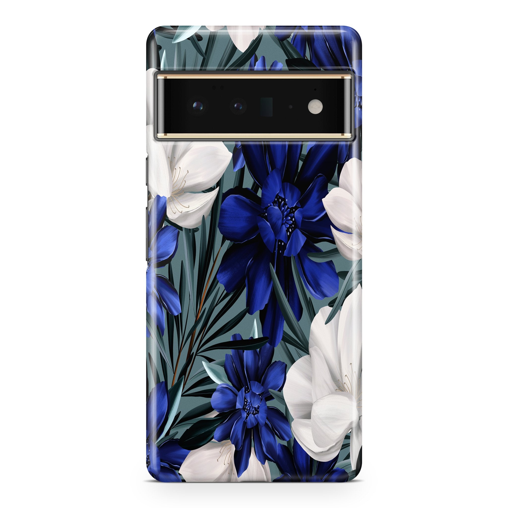 Blue Floral - Google phone case designs by CaseSwagger