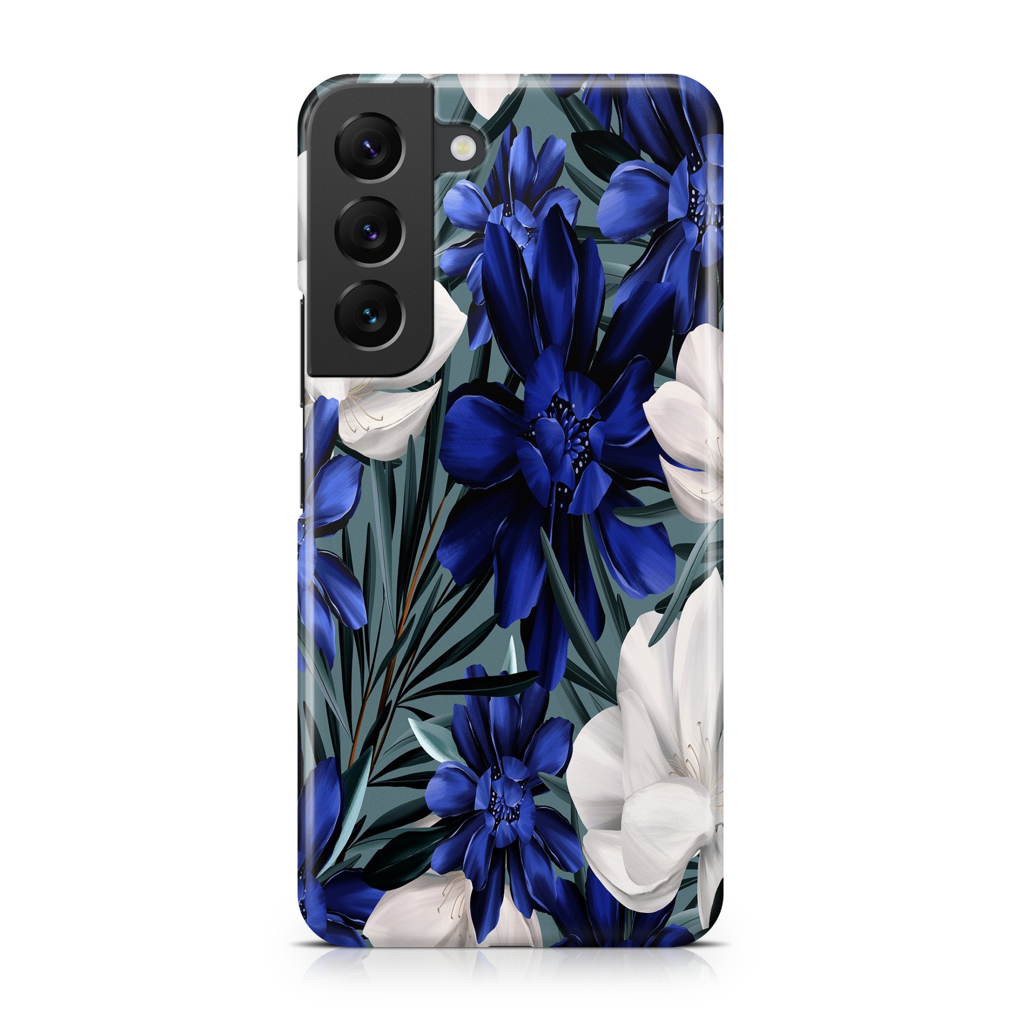 Blue Floral - Samsung phone case designs by CaseSwagger