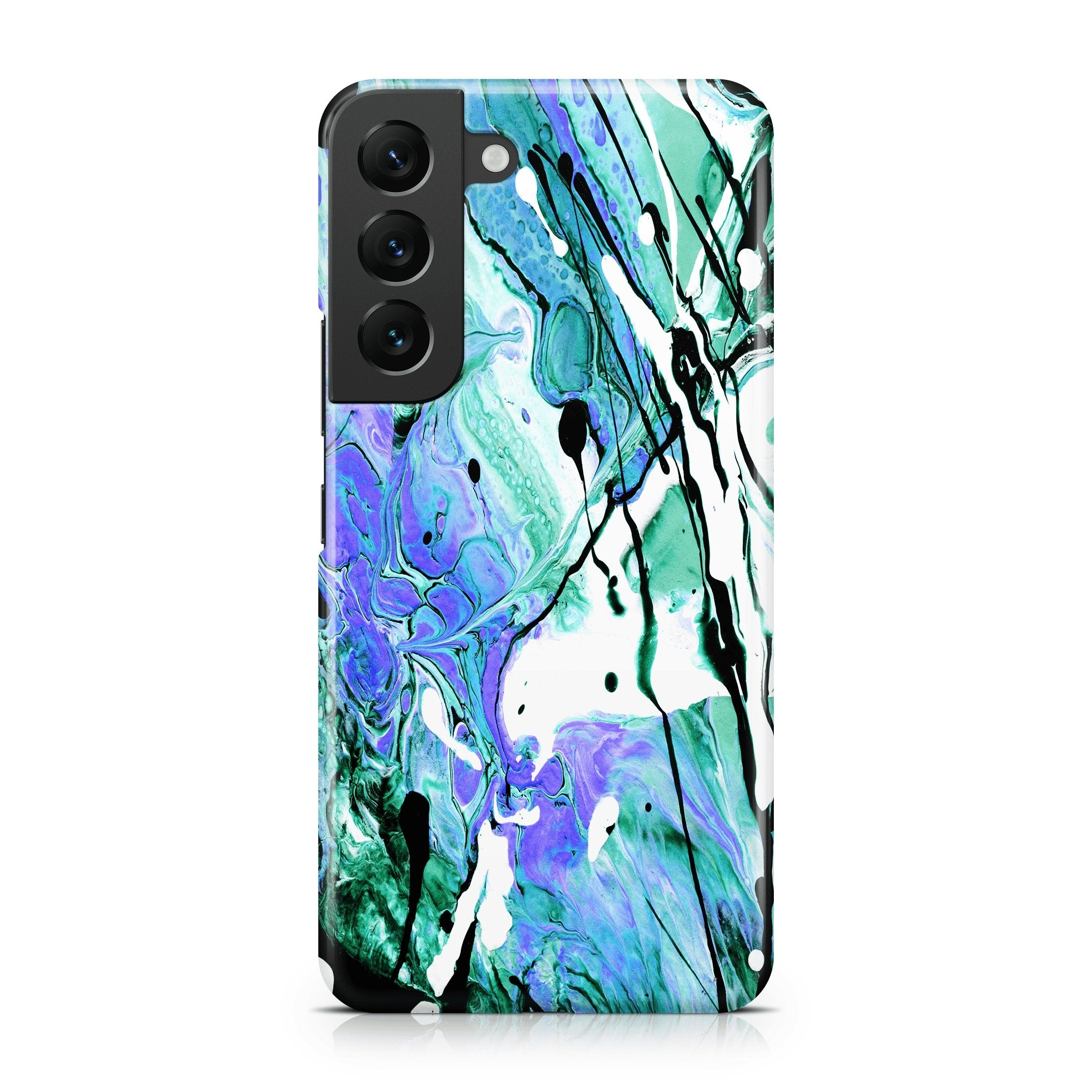 Blue Fluid Acrylic - Samsung phone case designs by CaseSwagger