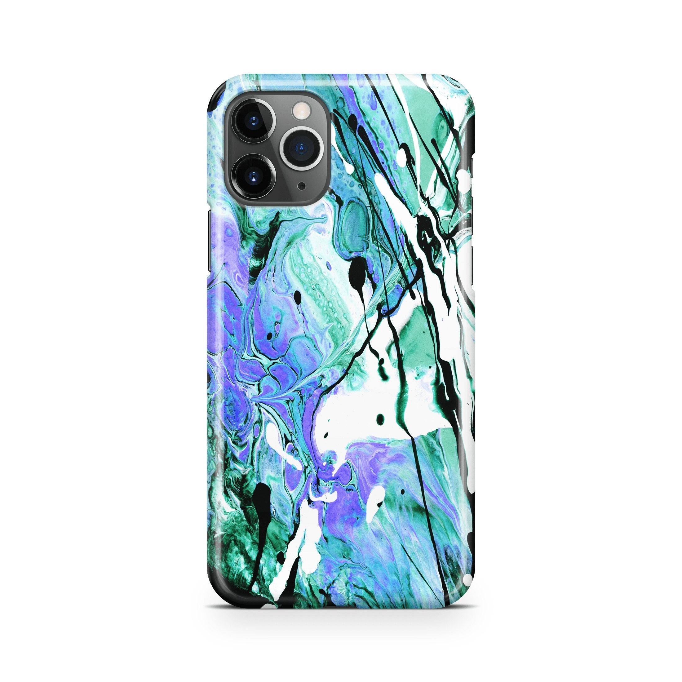 Blue Fluid Acrylic - iPhone phone case designs by CaseSwagger