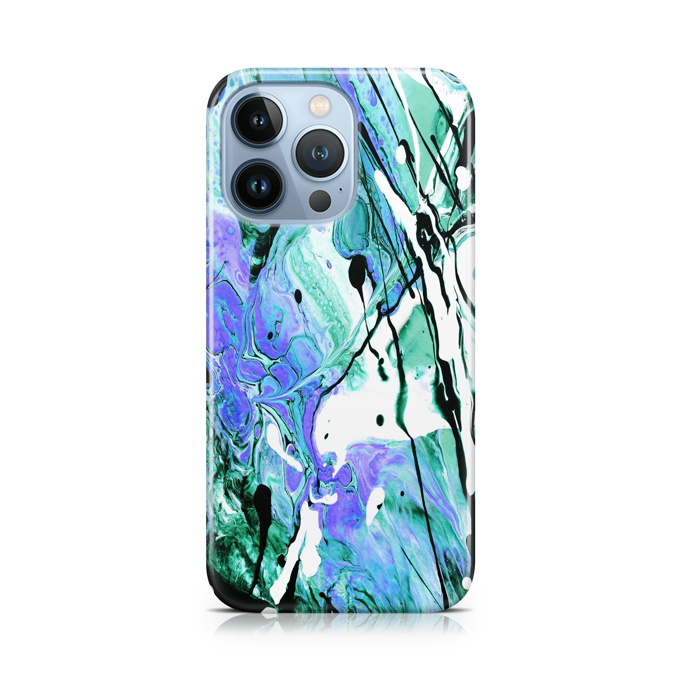 Blue Fluid Acrylic - iPhone phone case designs by CaseSwagger