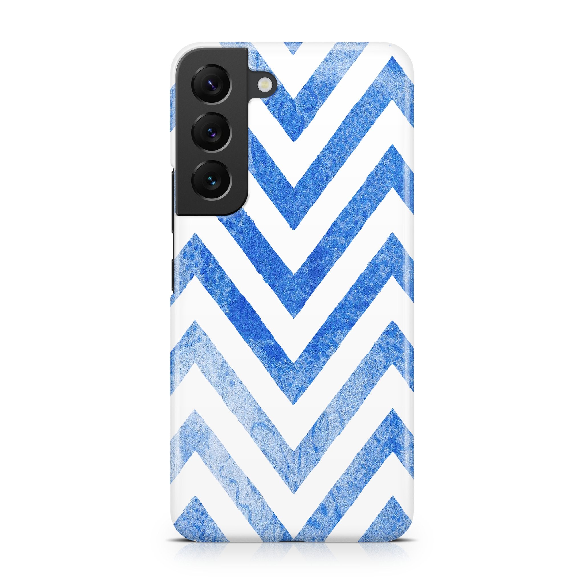 Blue Watercolor Chevrons - Samsung phone case designs by CaseSwagger