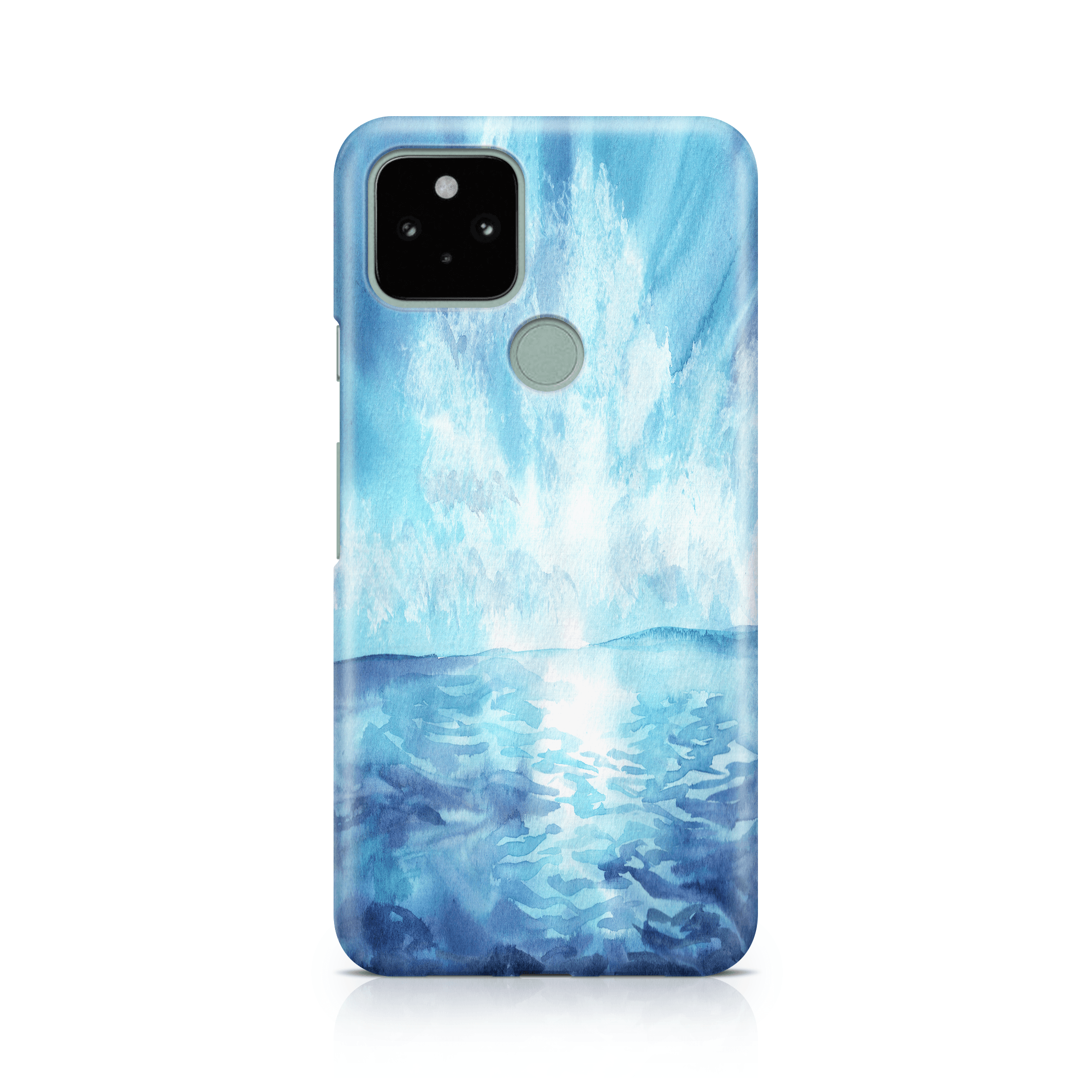 Blue Watercolor Sunrise - Google phone case designs by CaseSwagger