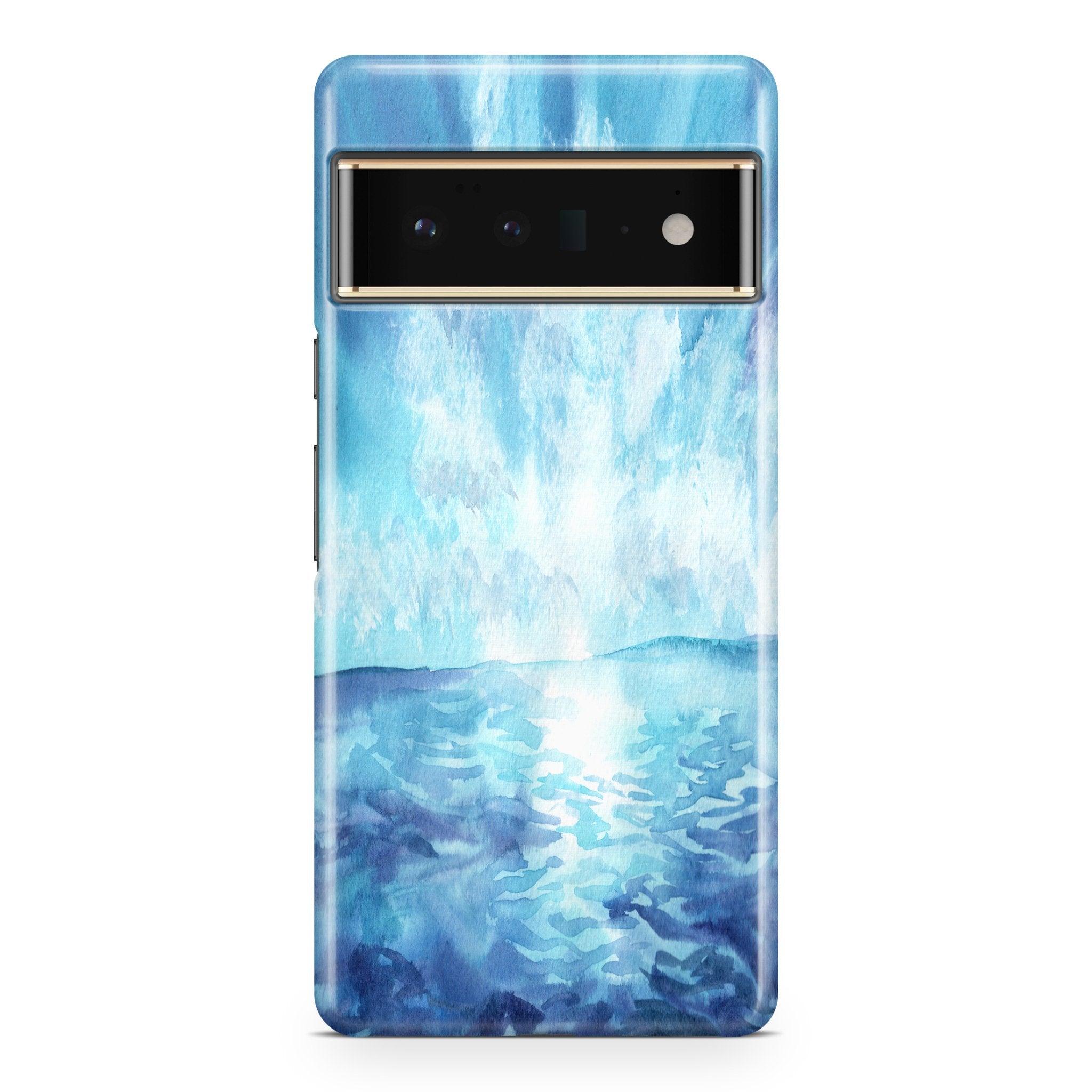 Blue Watercolor Sunrise - Google phone case designs by CaseSwagger