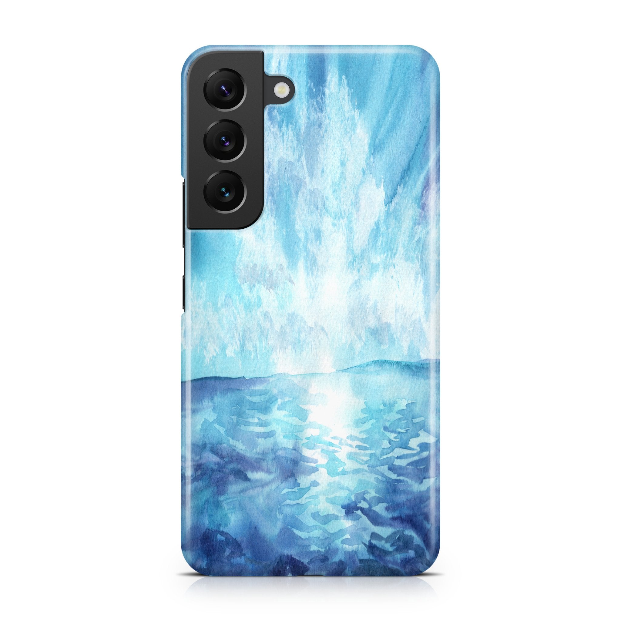 Blue Watercolor Sunrise - Samsung phone case designs by CaseSwagger