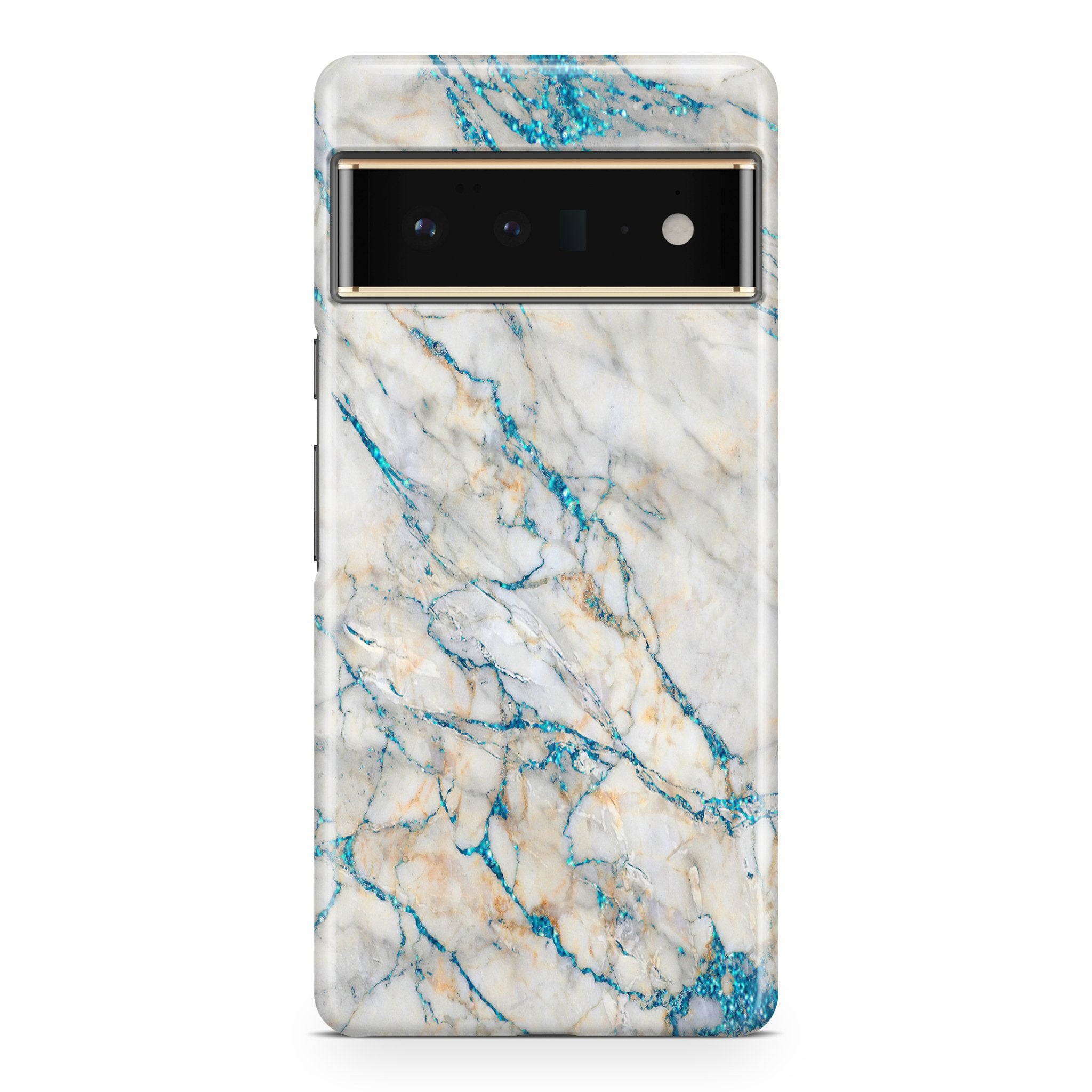 Blue White Marble - Google phone case designs by CaseSwagger