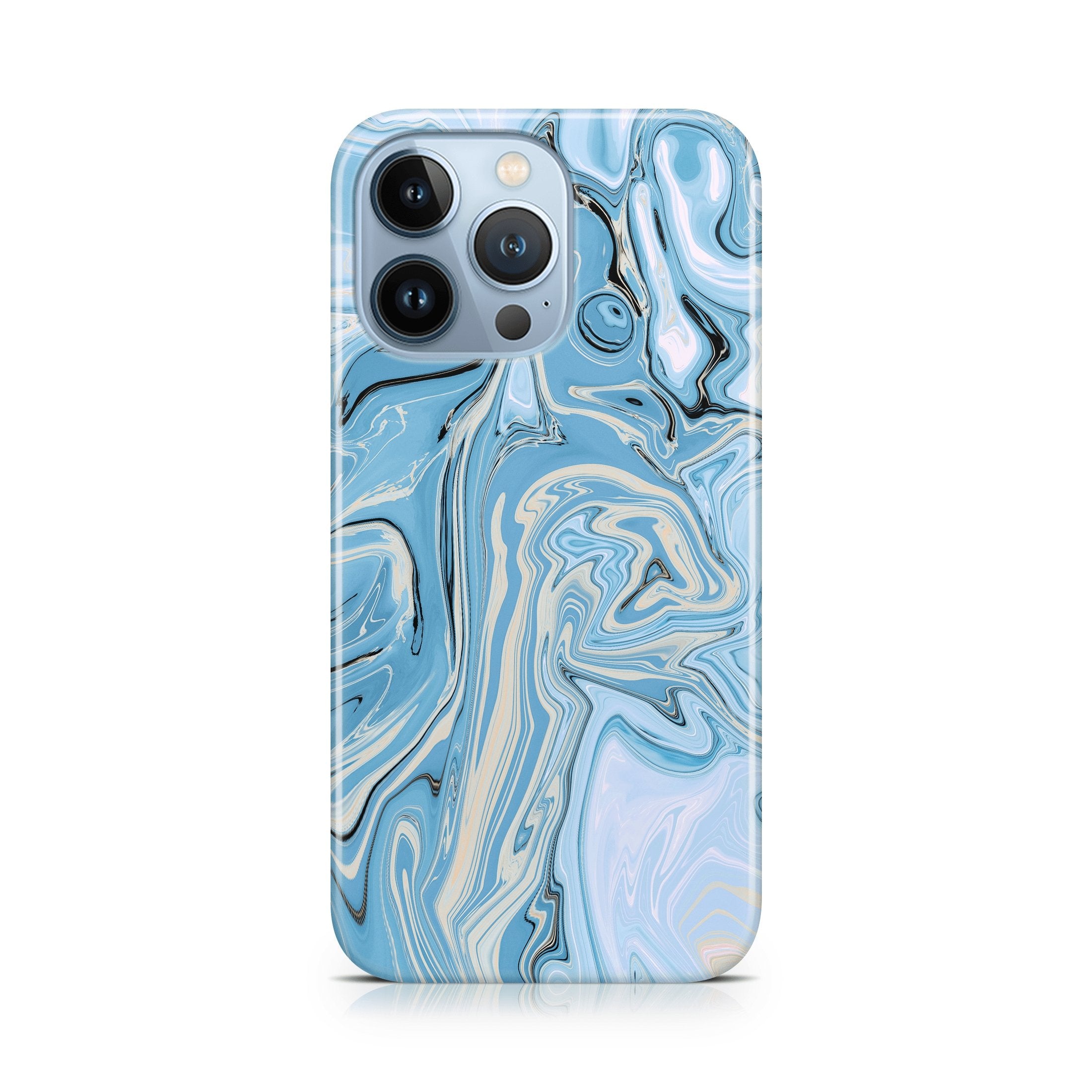Blue & Creme Agate - iPhone phone case designs by CaseSwagger