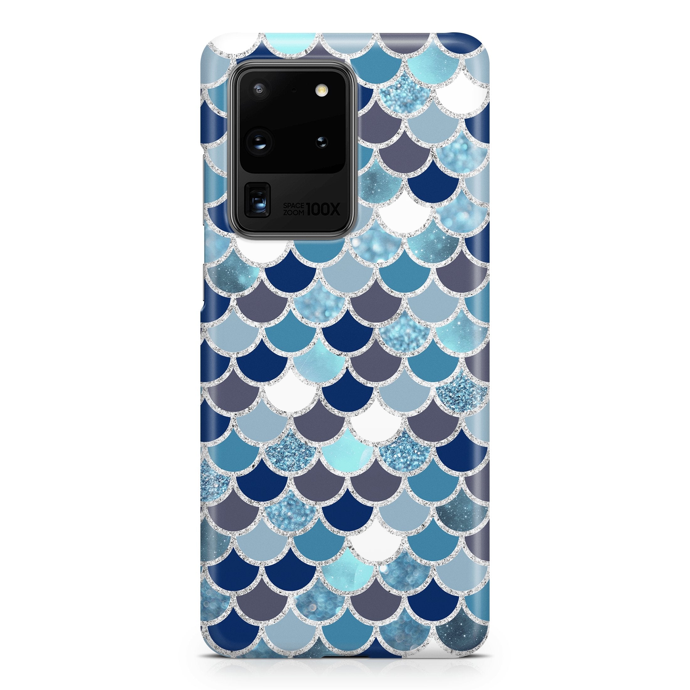 Blue & White Mermaid Scale - Samsung phone case designs by CaseSwagger