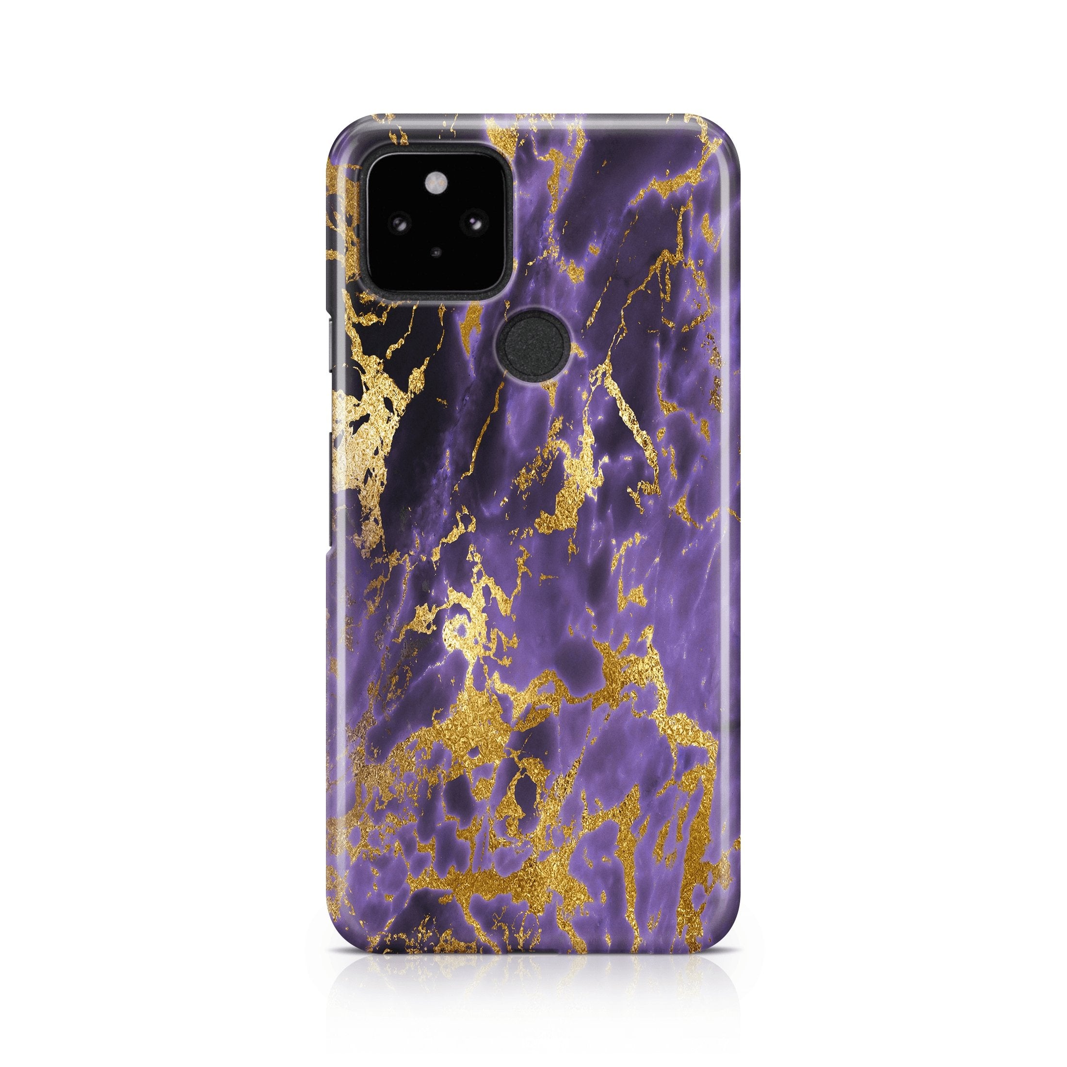 Dark Purple Gold Marble - Google phone case designs by CaseSwagger
