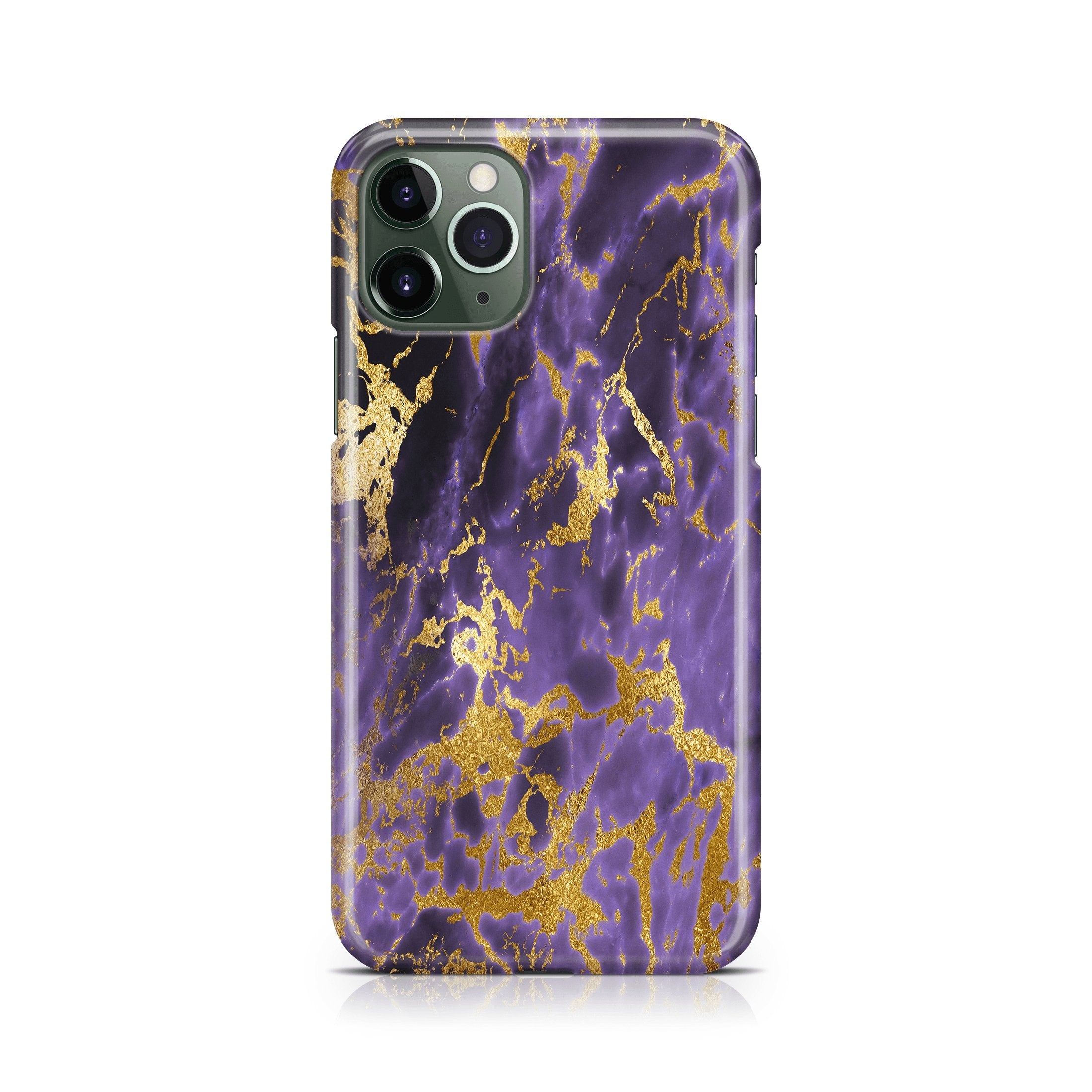Dark Purple Gold Marble - iPhone