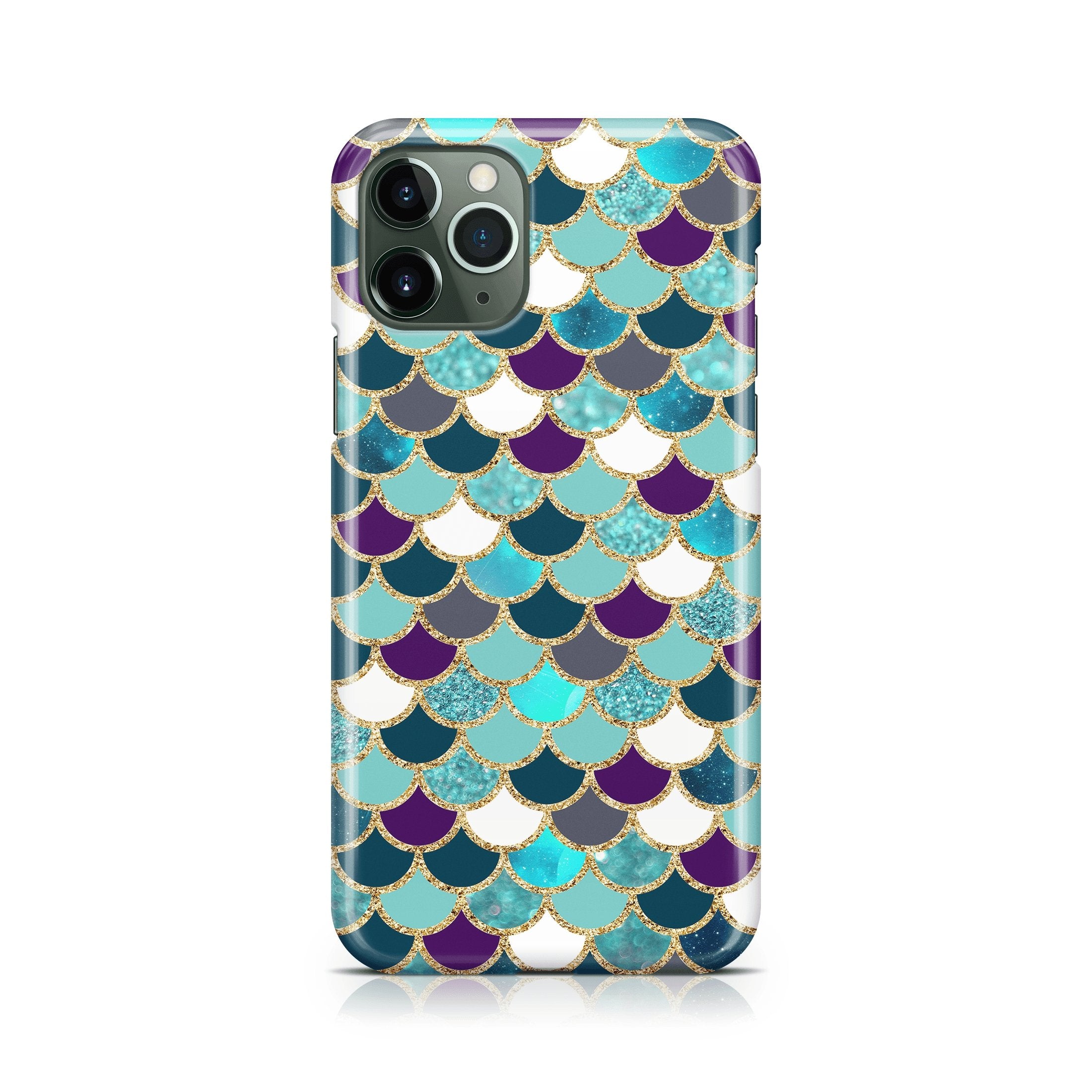 Green & Purple (Gold) Mermaid Scale - iPhone phone case designs by CaseSwagger