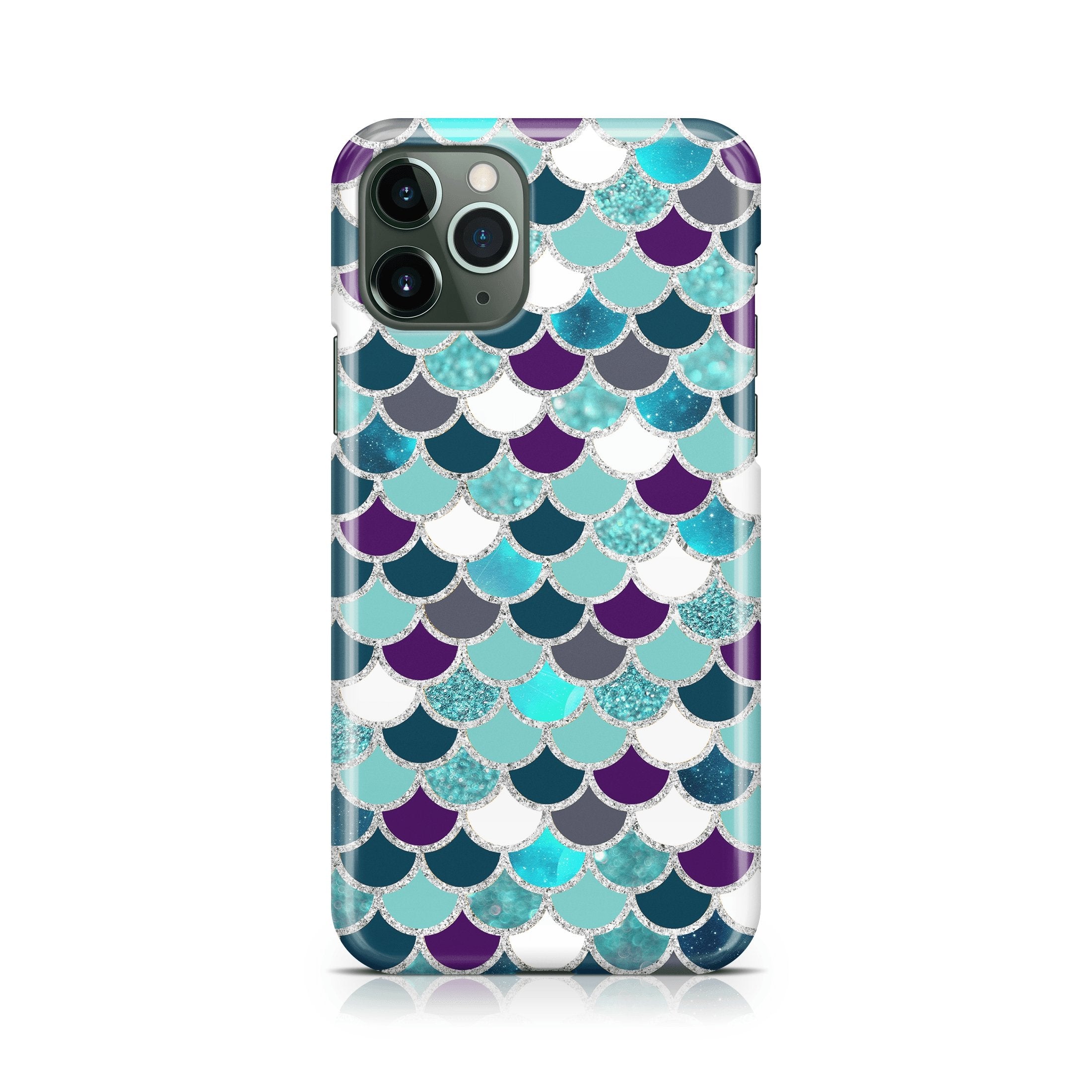 Green & Purple (Silver) Mermaid Scale - iPhone phone case designs by CaseSwagger