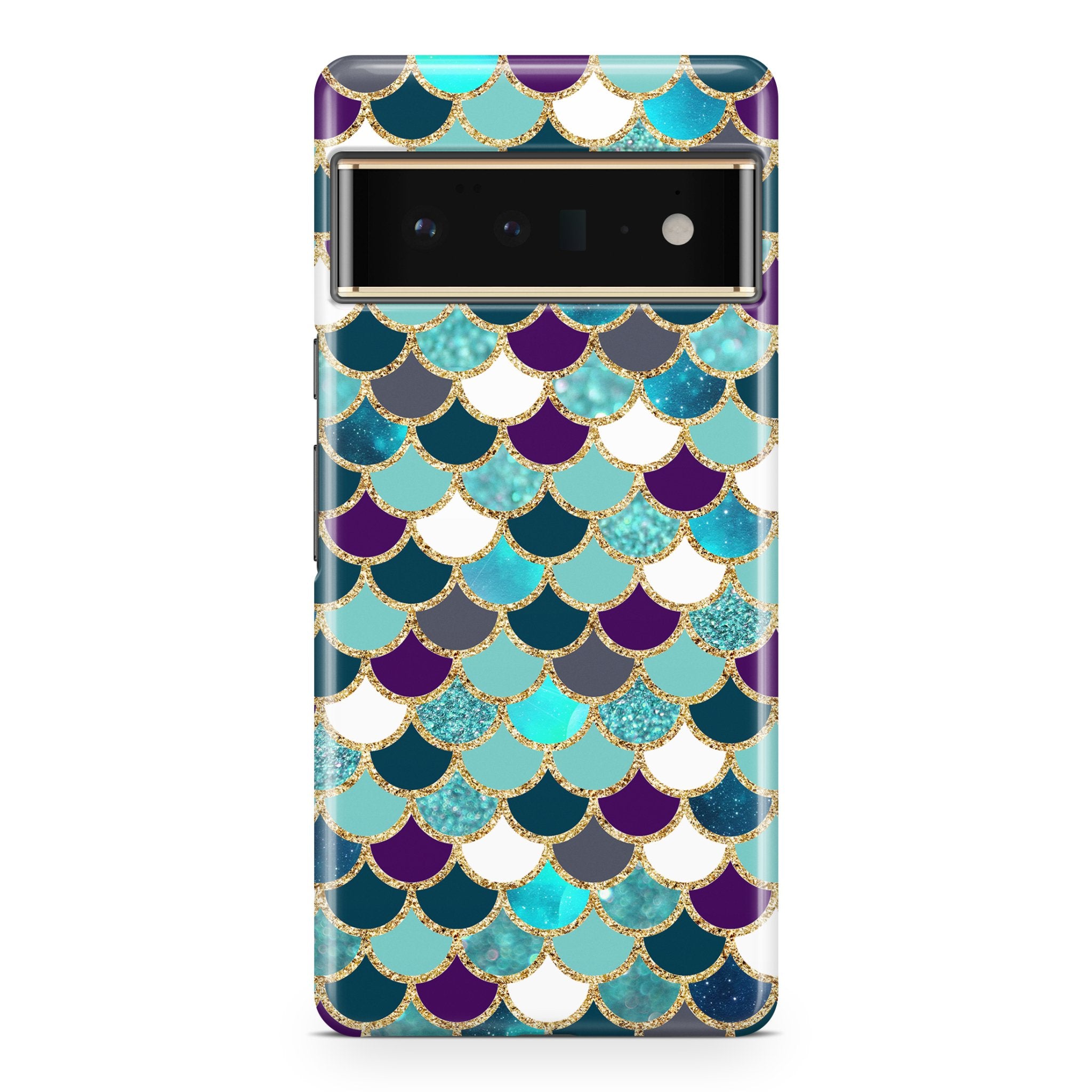 Green & Purple (Gold) Mermaid Scale - Google phone case designs by CaseSwagger