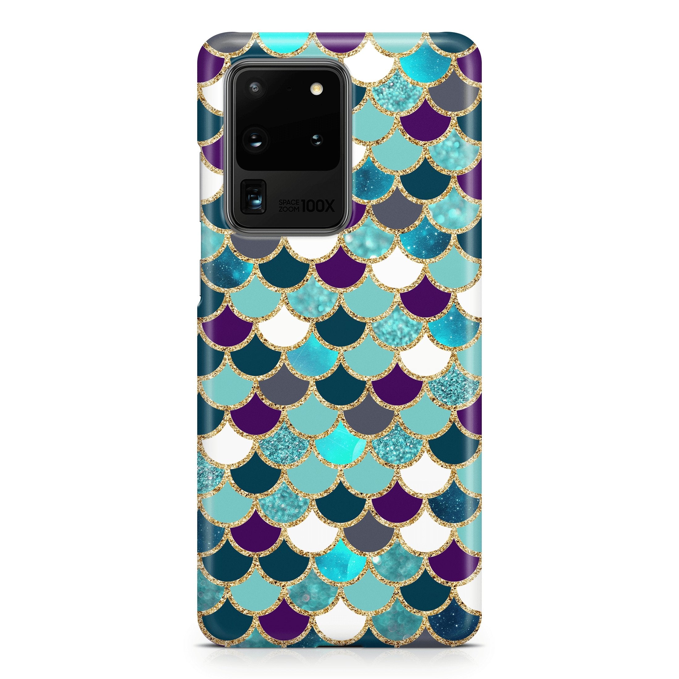 Green & Purple (Gold) Mermaid Scale - Samsung phone case designs by CaseSwagger