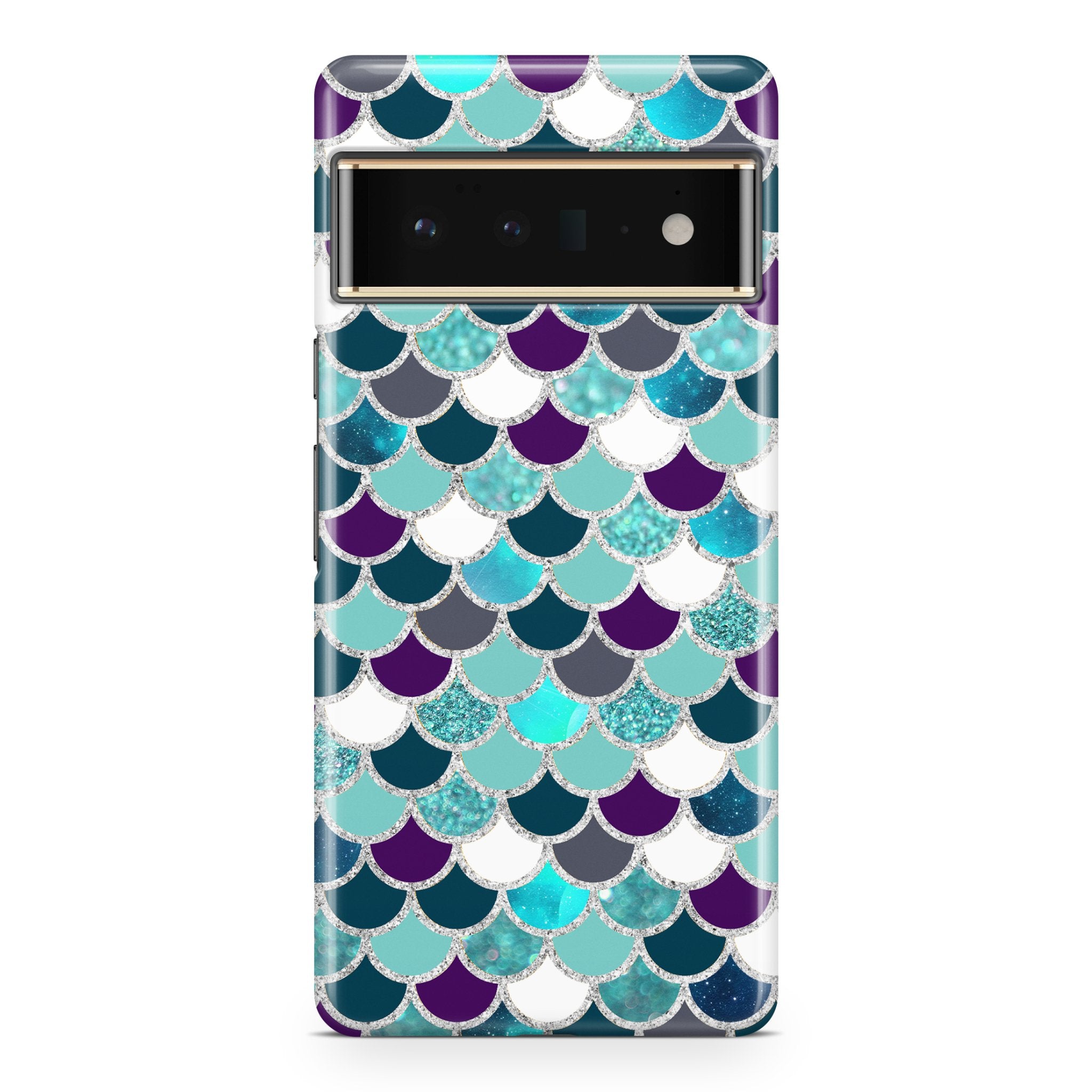 Green & Purple (Silver) Mermaid Scale - Google phone case designs by CaseSwagger