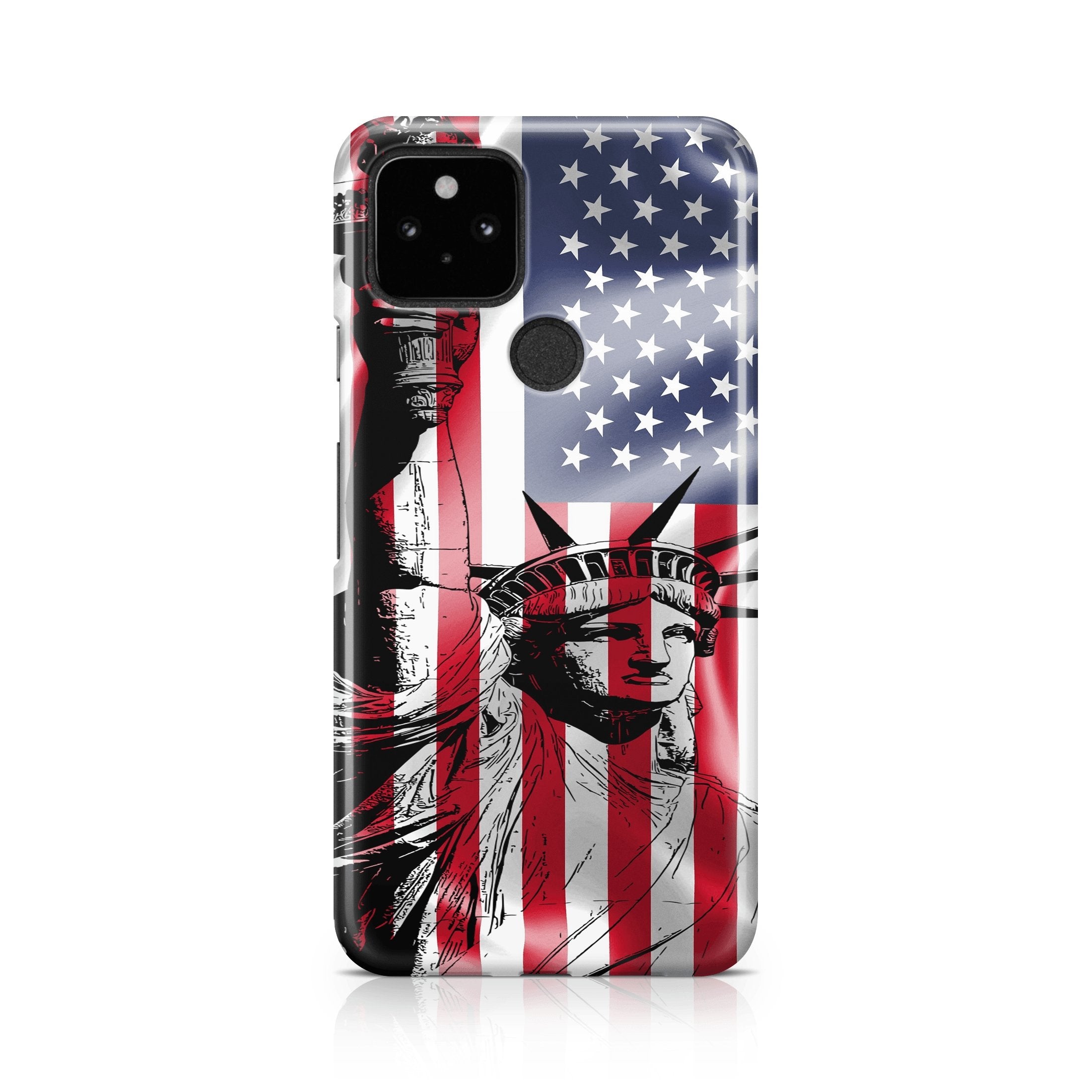 Lady Liberty American Flag - Google phone case designs by CaseSwagger