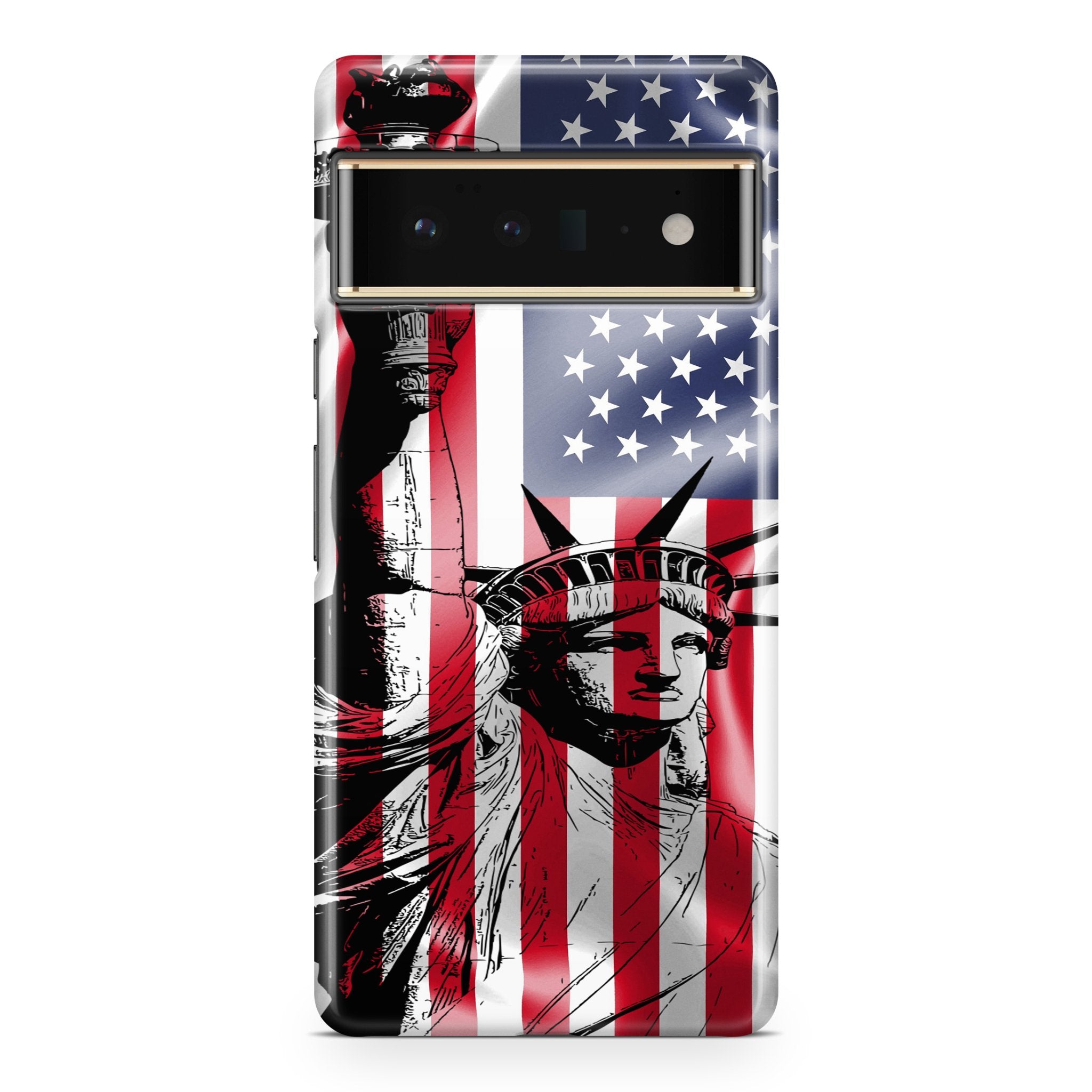 Lady Liberty American Flag - Google phone case designs by CaseSwagger