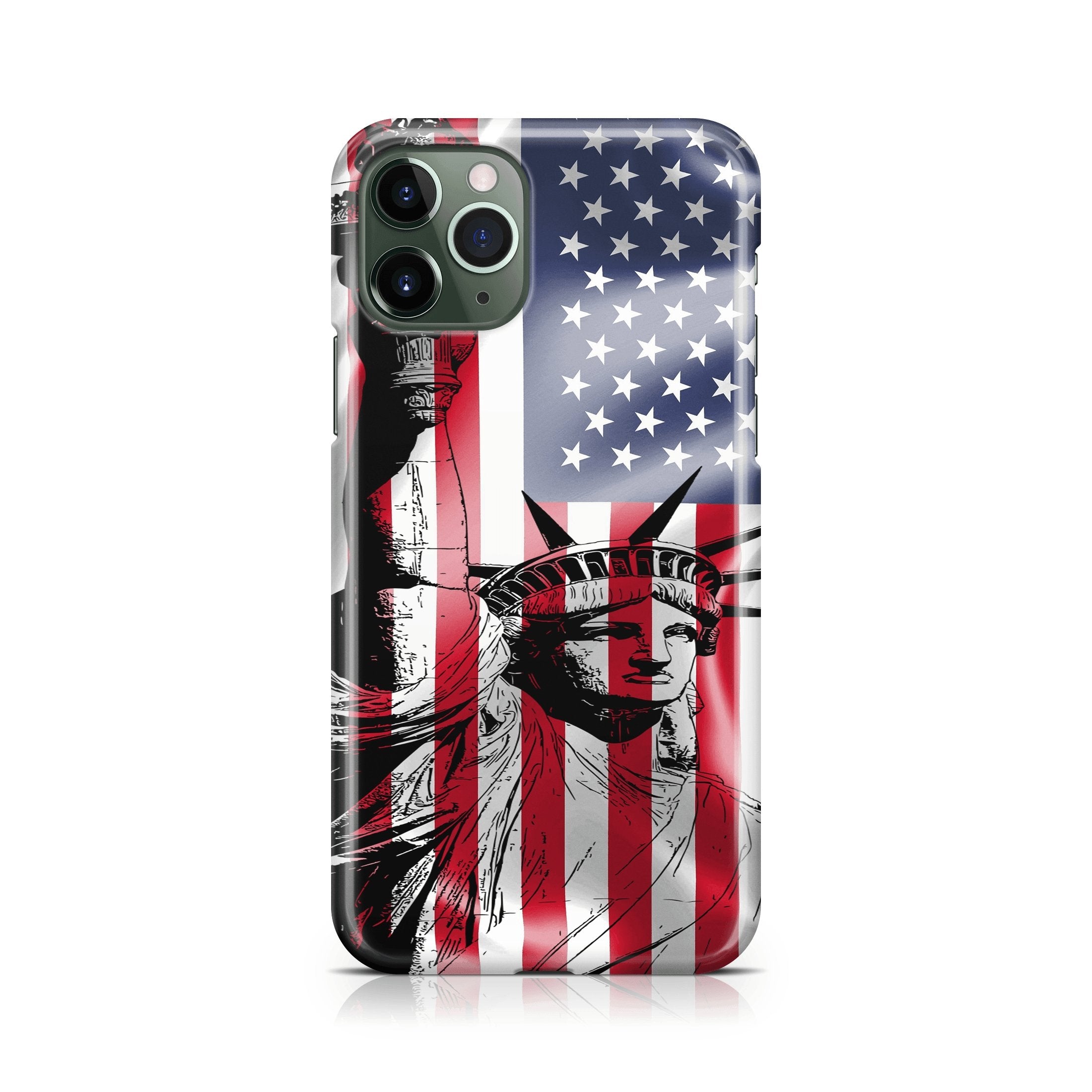 Lady Liberty American Flag - iPhone phone case designs by CaseSwagger