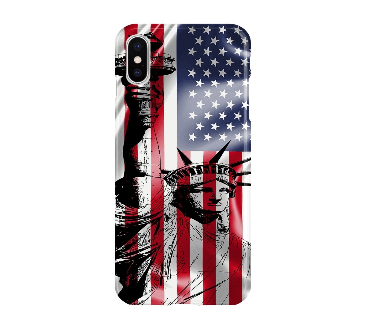 Lady Liberty American Flag - iPhone phone case designs by CaseSwagger