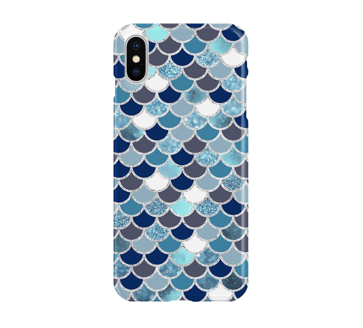 Blue & White Mermaid Scale - iPhone