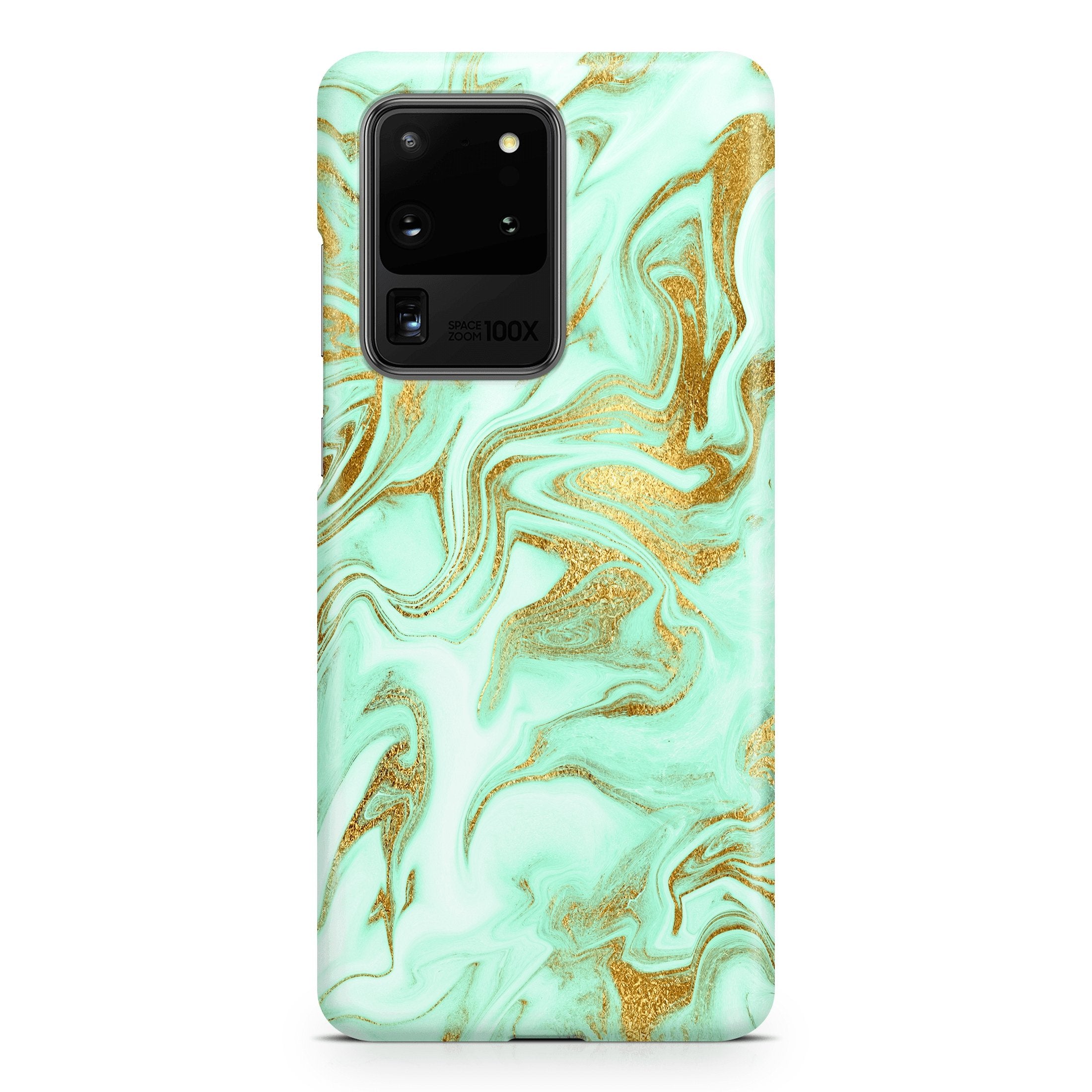 Mint Gold Marble - Samsung phone case designs by CaseSwagger