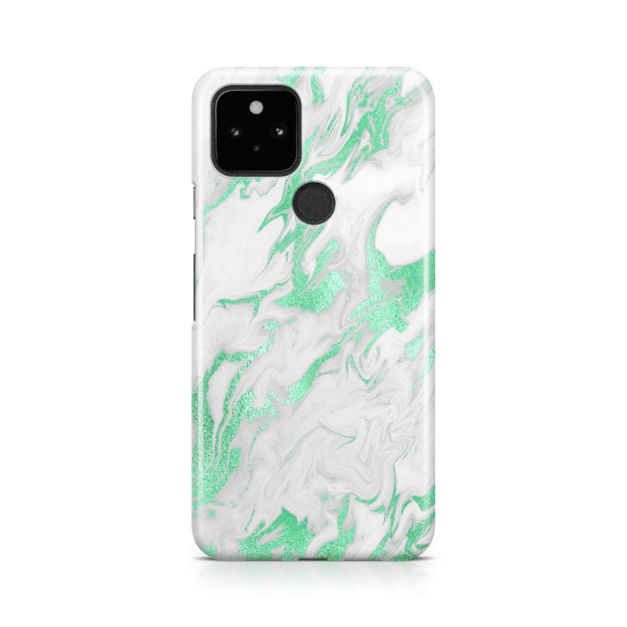 Mint White Marble - Google phone case designs by CaseSwagger