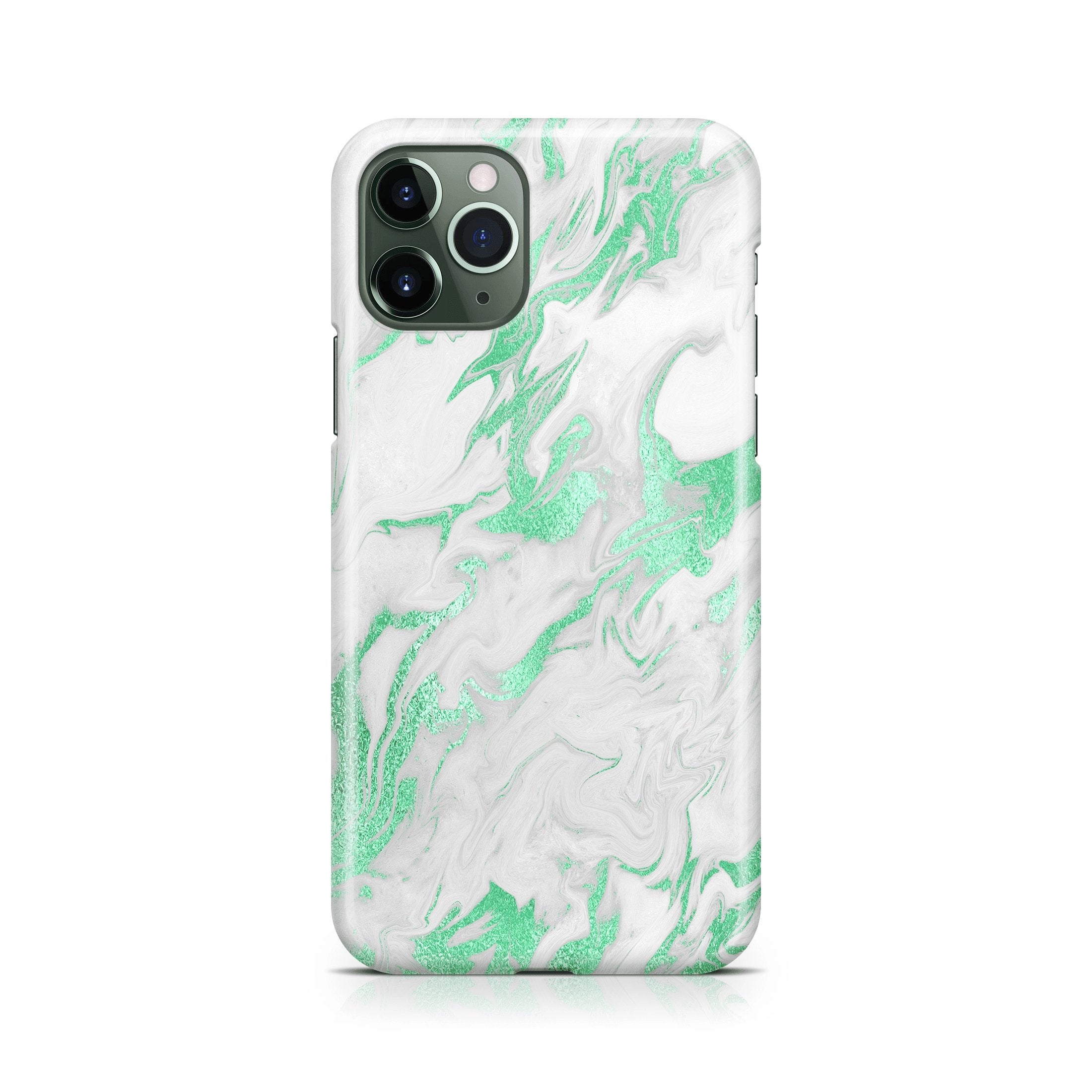 Mint White Marble - iPhone phone case designs by CaseSwagger