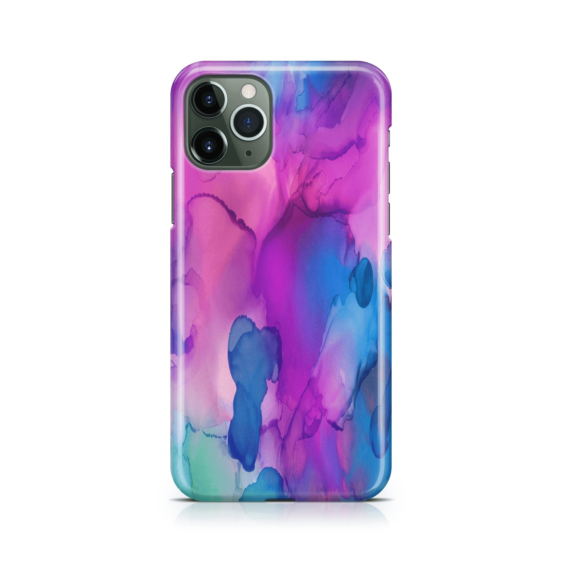 Pink & Blue InkDeco - iPhone phone case designs by CaseSwagger