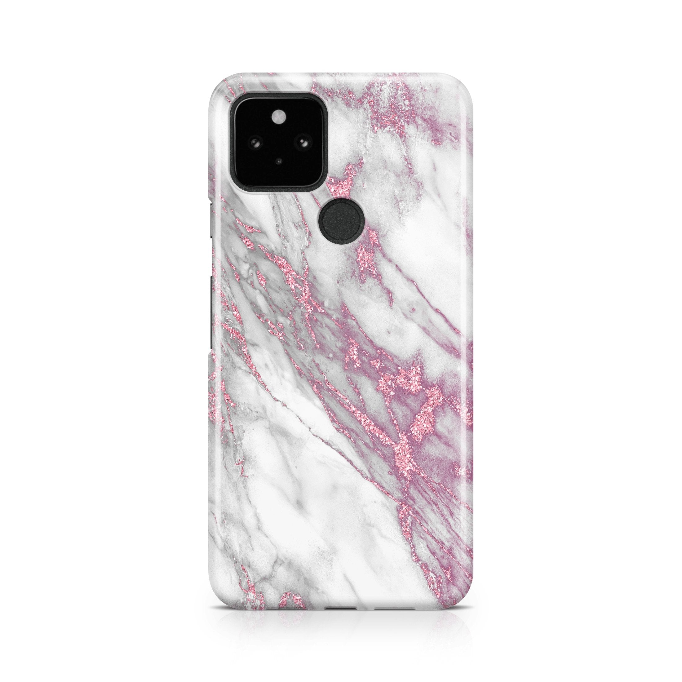 Pink & White Marble - Google phone case designs by CaseSwagger