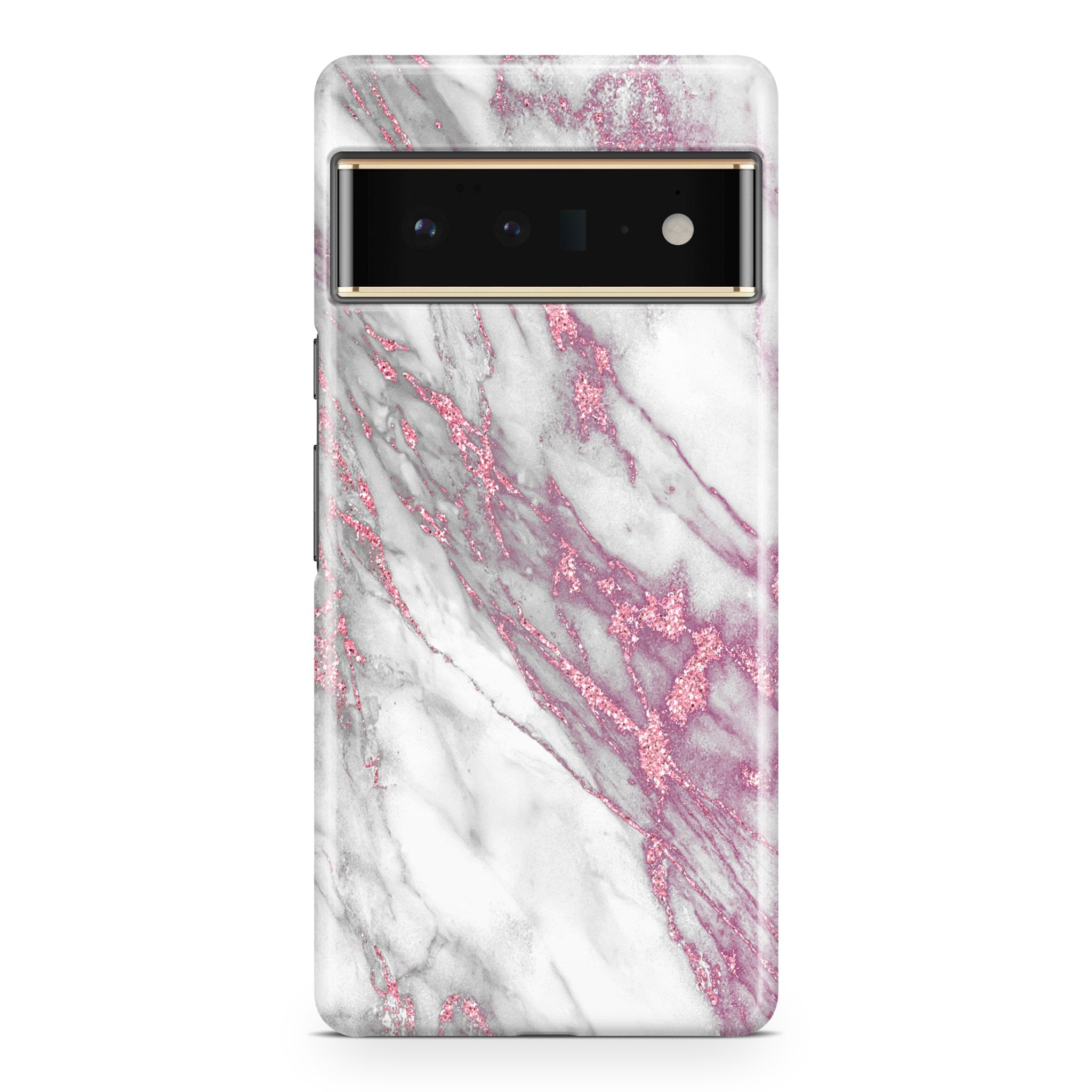 Pink & White Marble - Google phone case designs by CaseSwagger