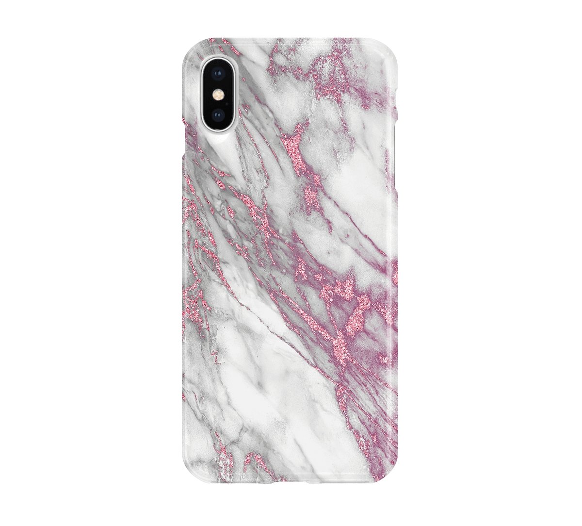 Pink & White Marble - iPhone phone case designs by CaseSwagger