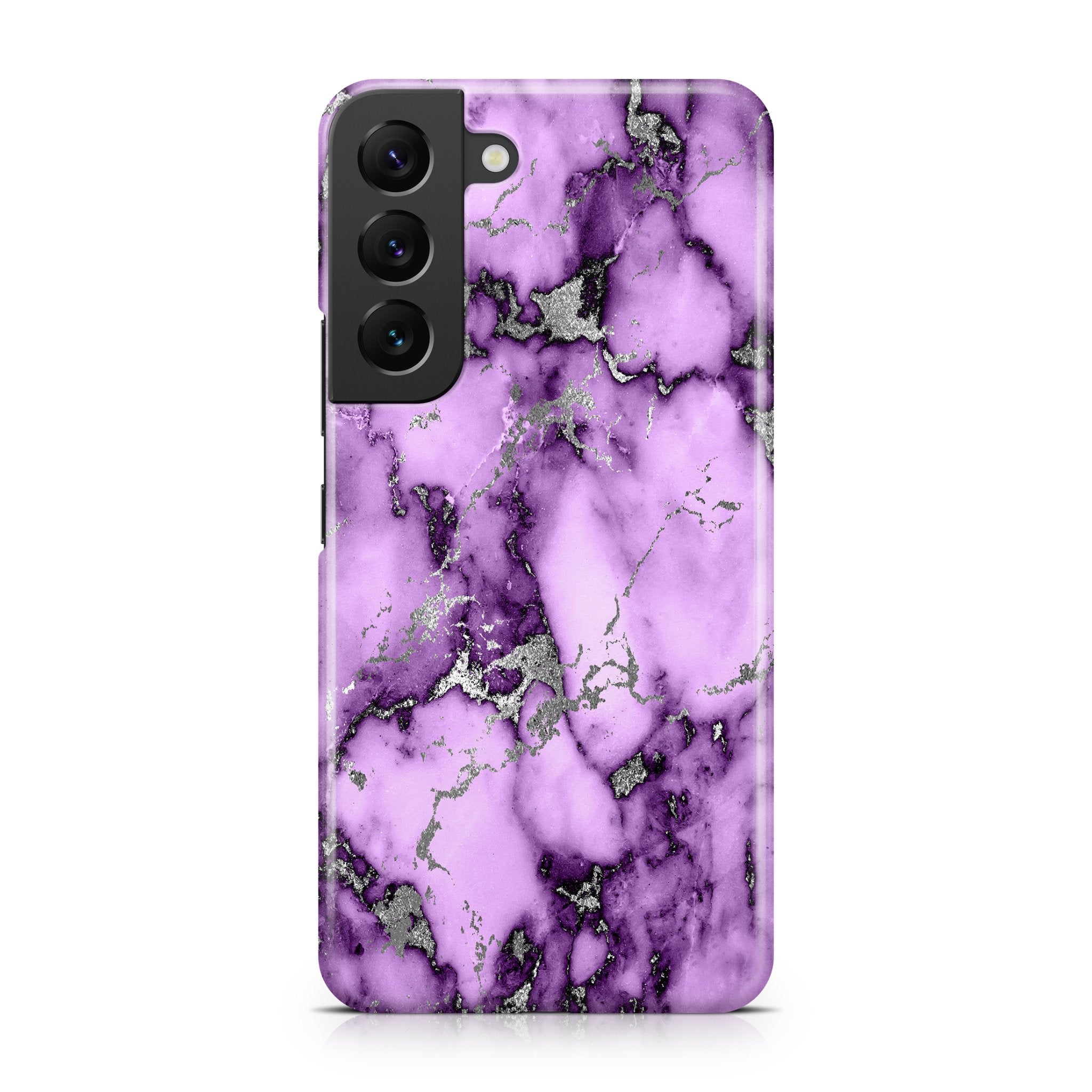Purple & Silver Marble III - Samsung phone case designs by CaseSwagger