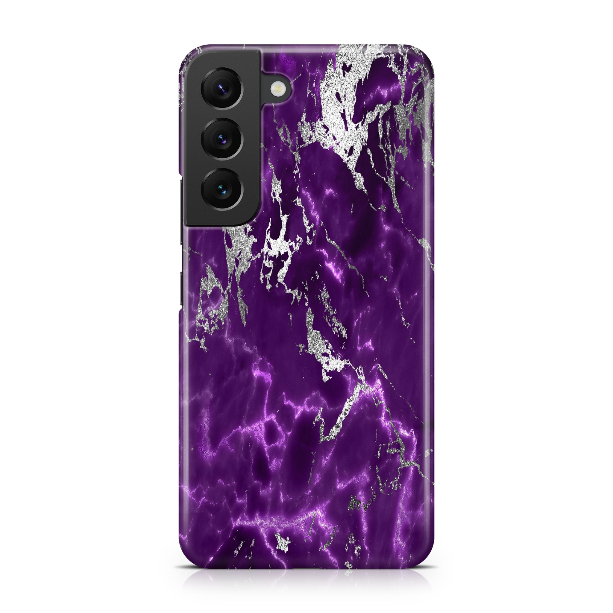 Purple & Silver Marble II - Samsung phone case designs by CaseSwagger